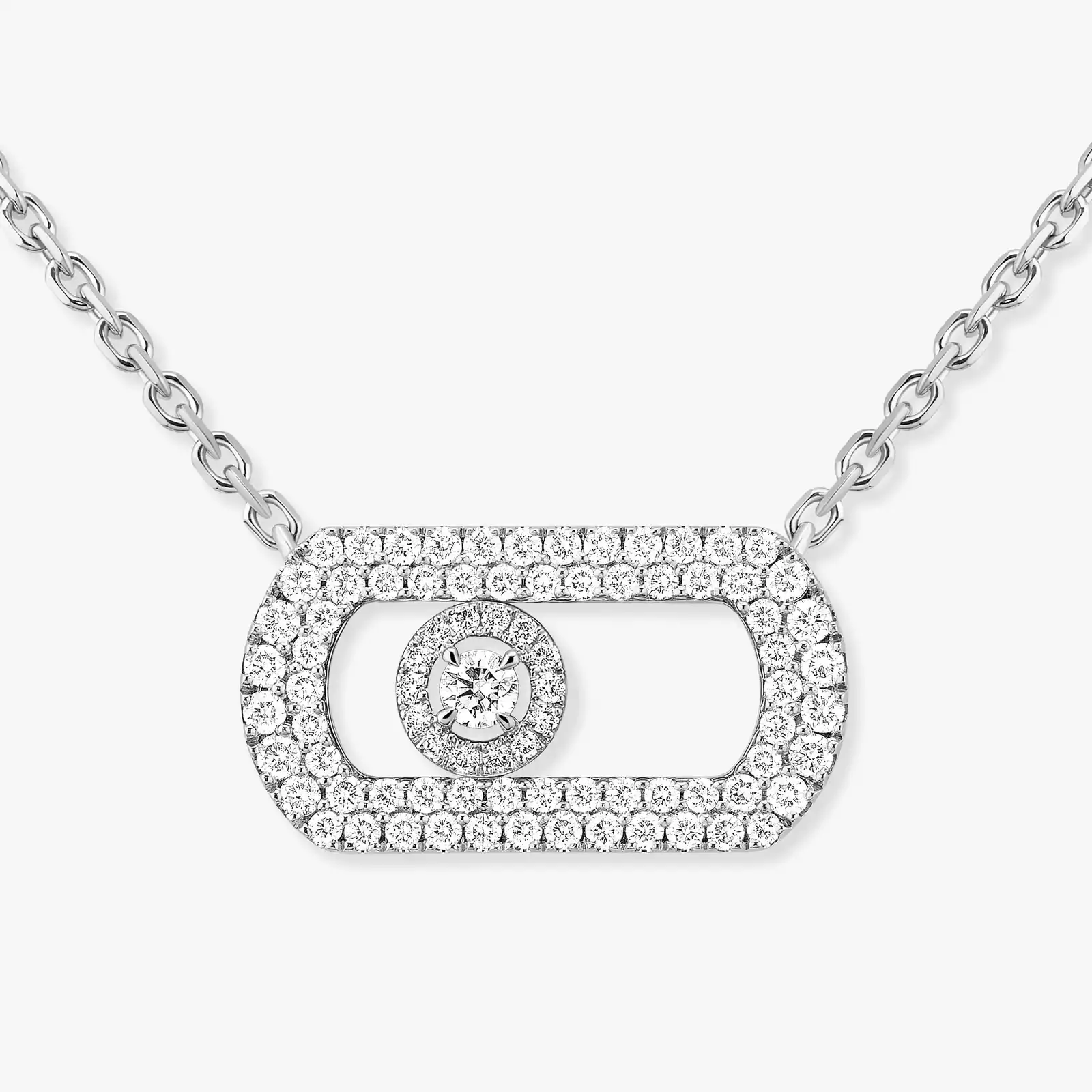 Collier Femme Or Blanc Diamant So Move Pavé 12945-WG