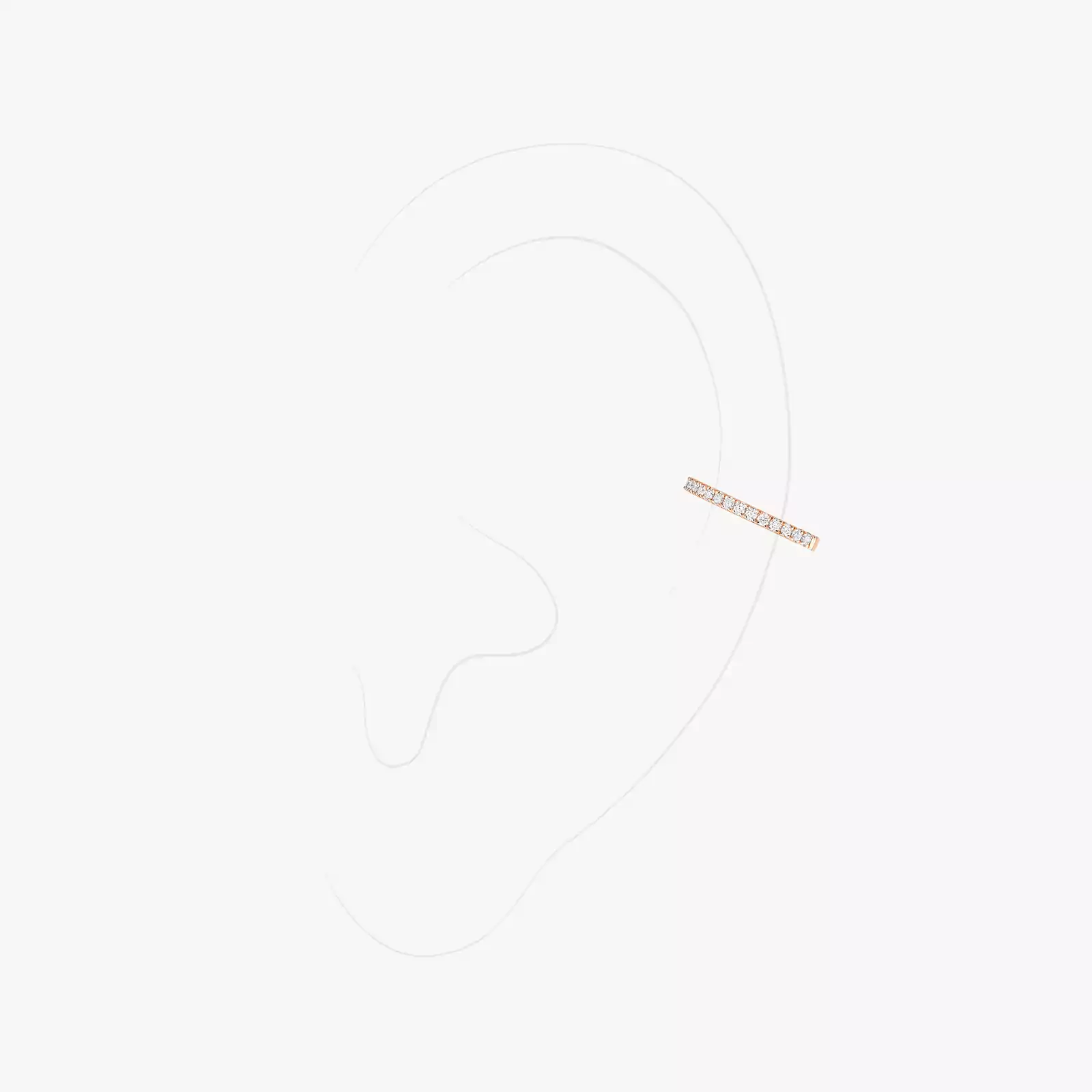 الأقراط امرأة ذهب وردي الماس Gatsby Mono Clip Middle  10031-PG