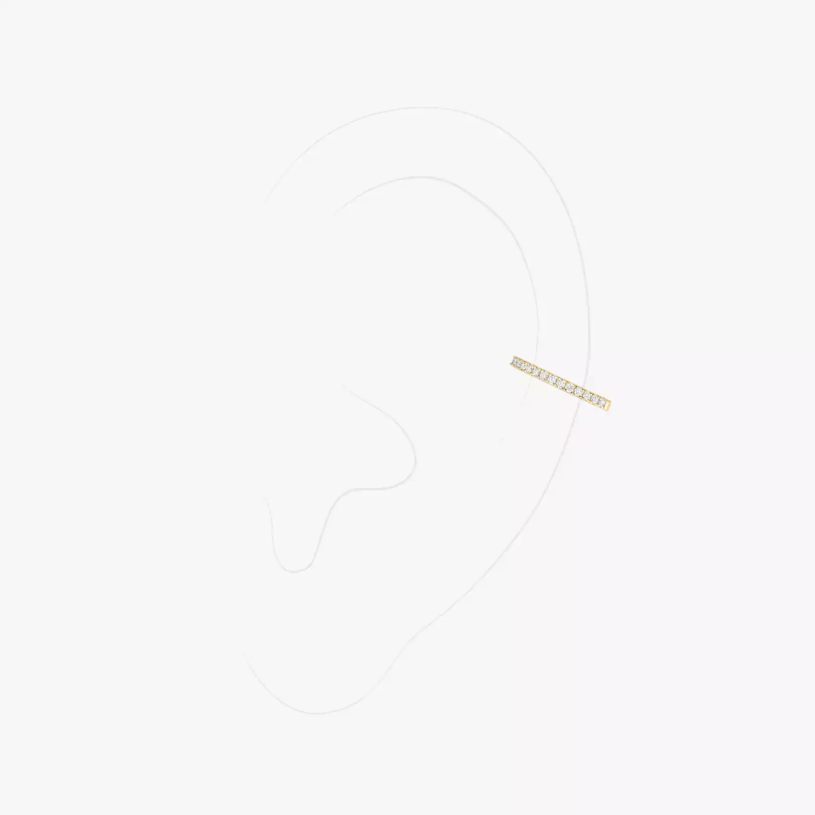 Boucles d'oreilles Femme Or Jaune Diamant Mono Clip Milieu Gatsby 10031-YG