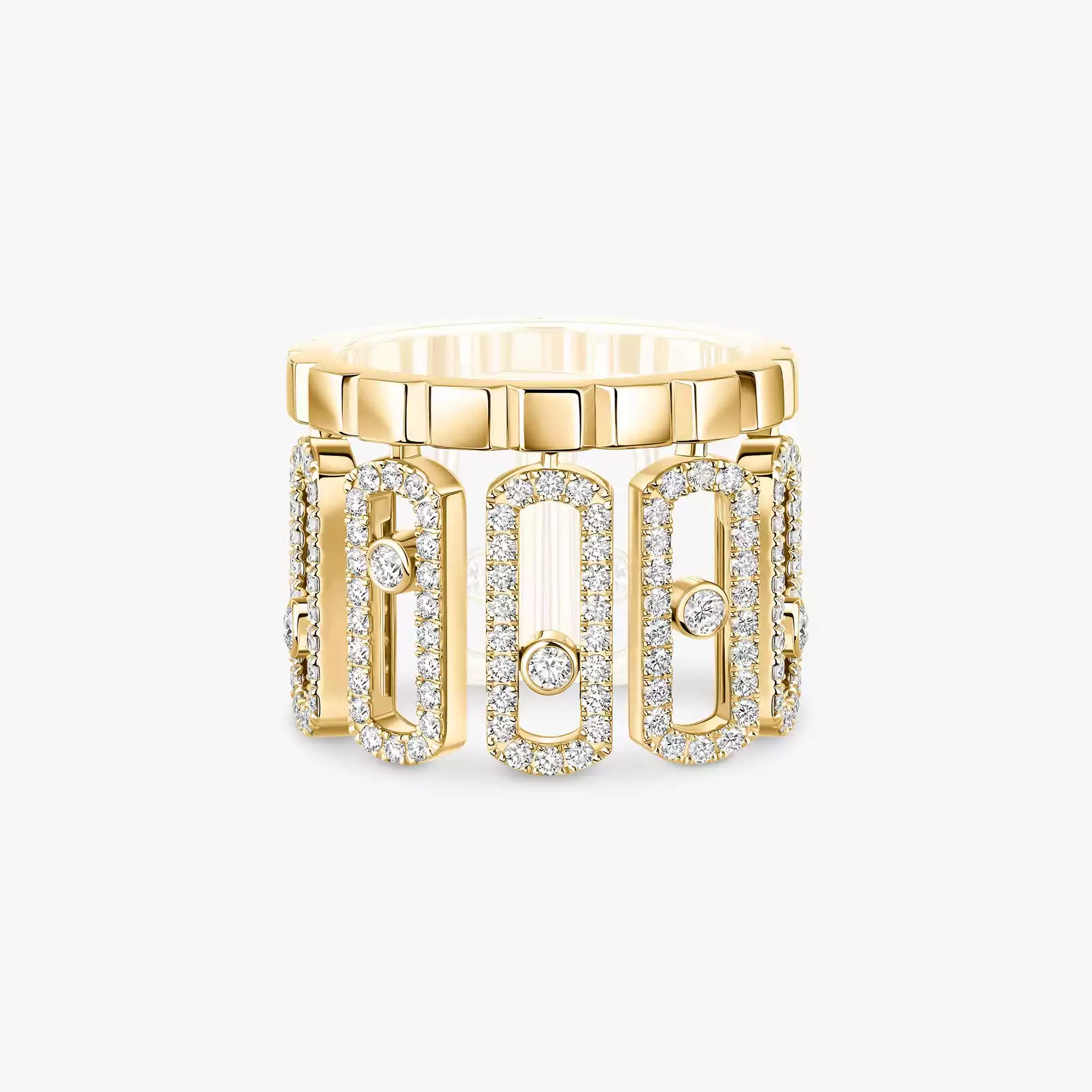 Anello Donna Oro giallo Diamante Move Iconica con pavé 12821-YG