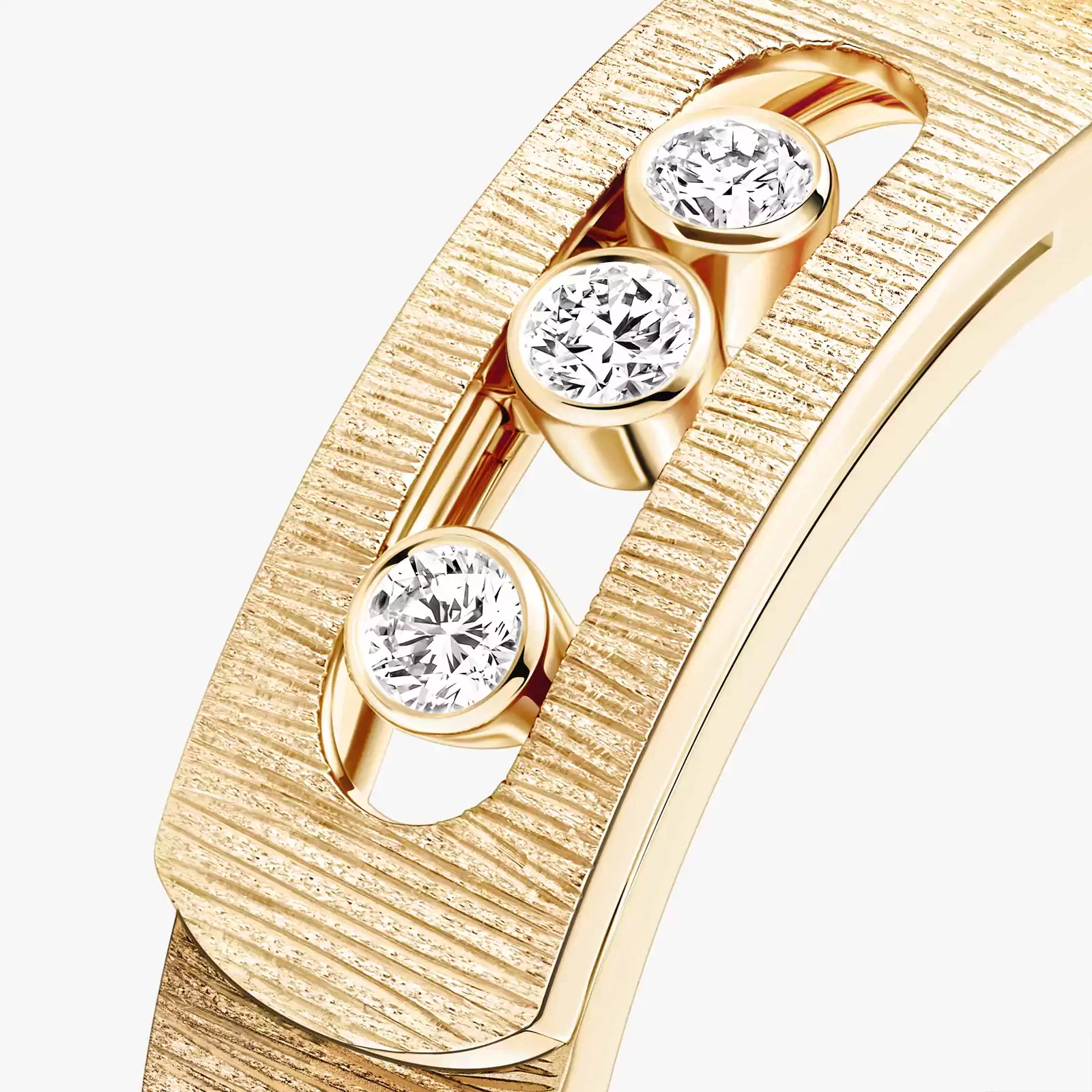 Move Noa Ciselé Yellow Gold Mixed Diamond Ring 14482-YG