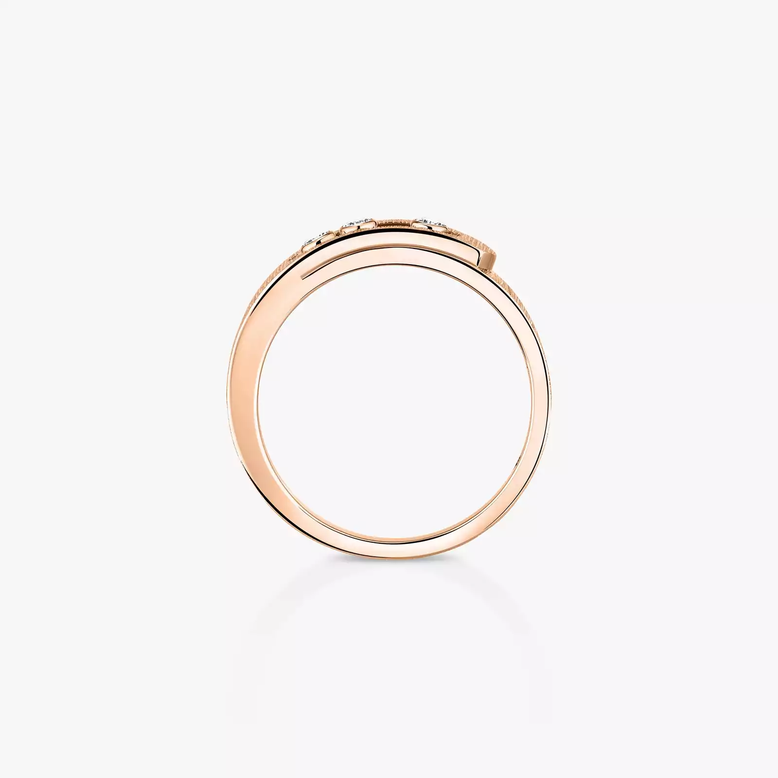 Move Noa Ciselé Pink Gold Mixed Diamond Ring 14482-PG