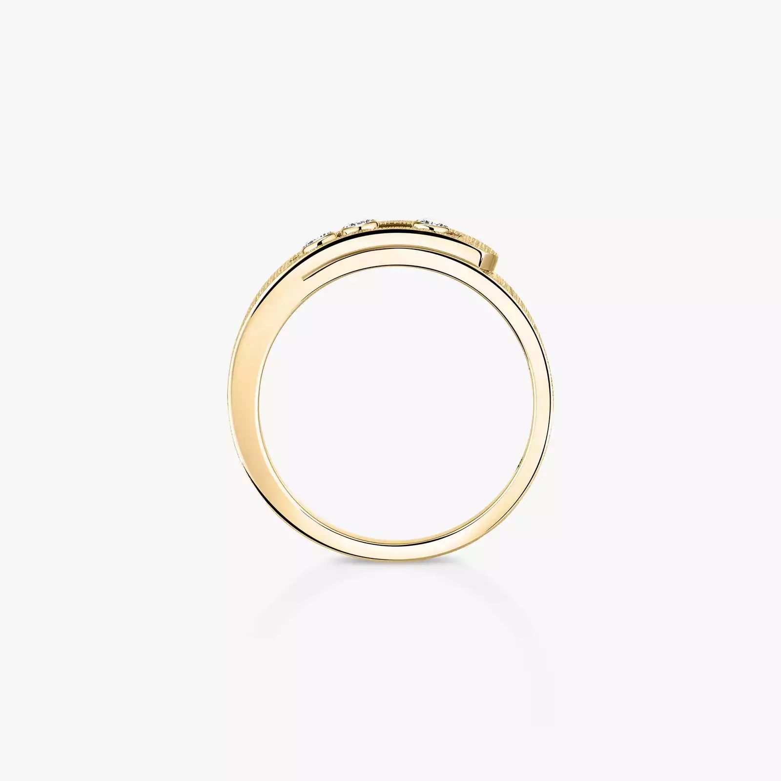 Move Noa Ciselé Yellow Gold Mixed Diamond Ring 14482-YG