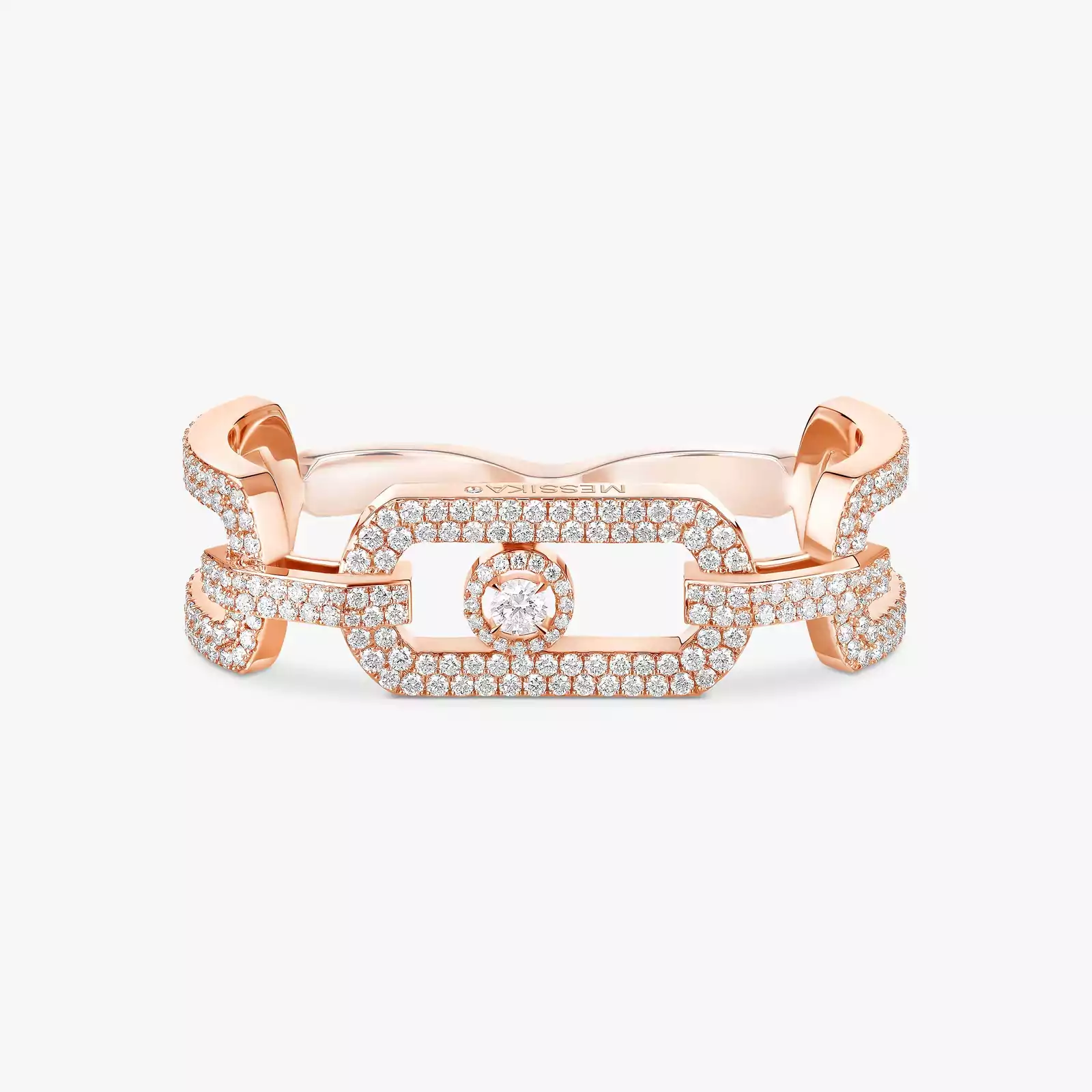 Bague Femme Or Rose Diamond So Move 2 doigts Pavée 13185-PG