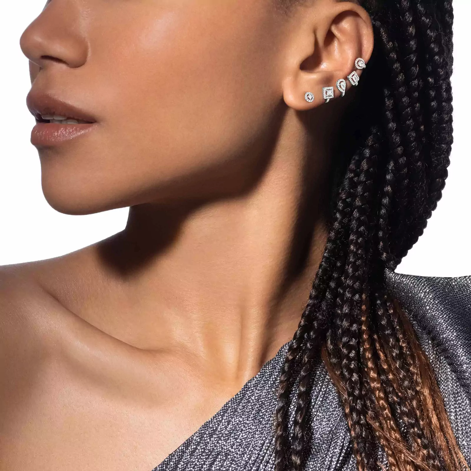 Earrings For Her White Gold Diamond My Twin Multishape 06158-WG
