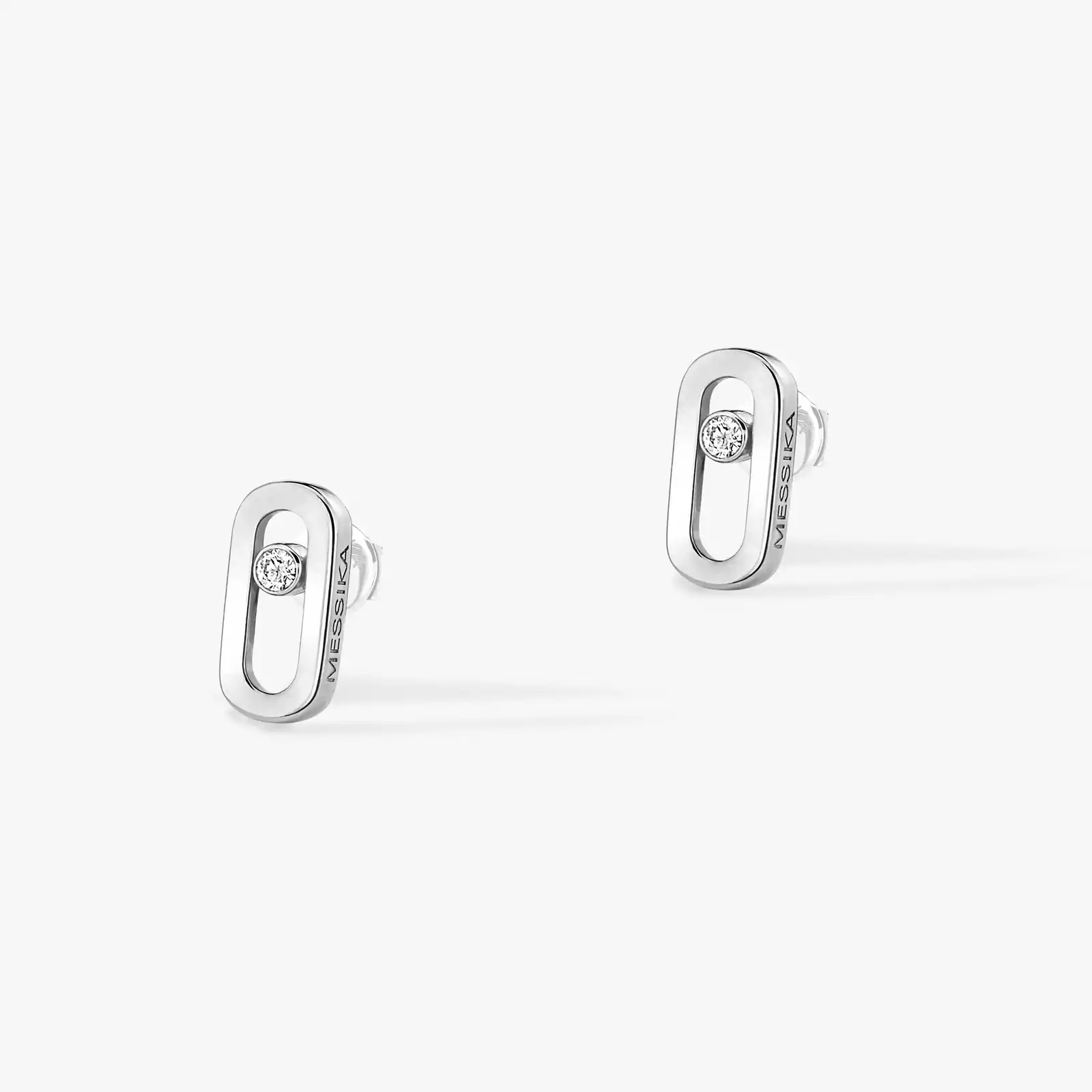 Gold Move Uno Stud Earrings White Gold For Her Diamond Earrings 12305-WG