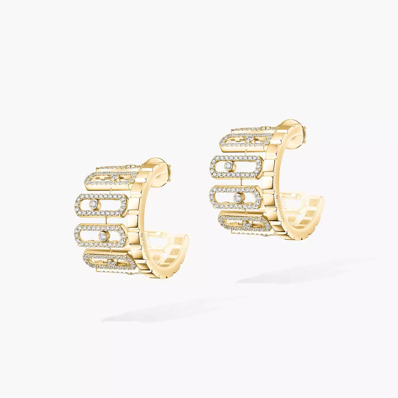 Boucles d'oreilles Femme Or Jaune Diamant Move Iconica Pavées 12824-YG