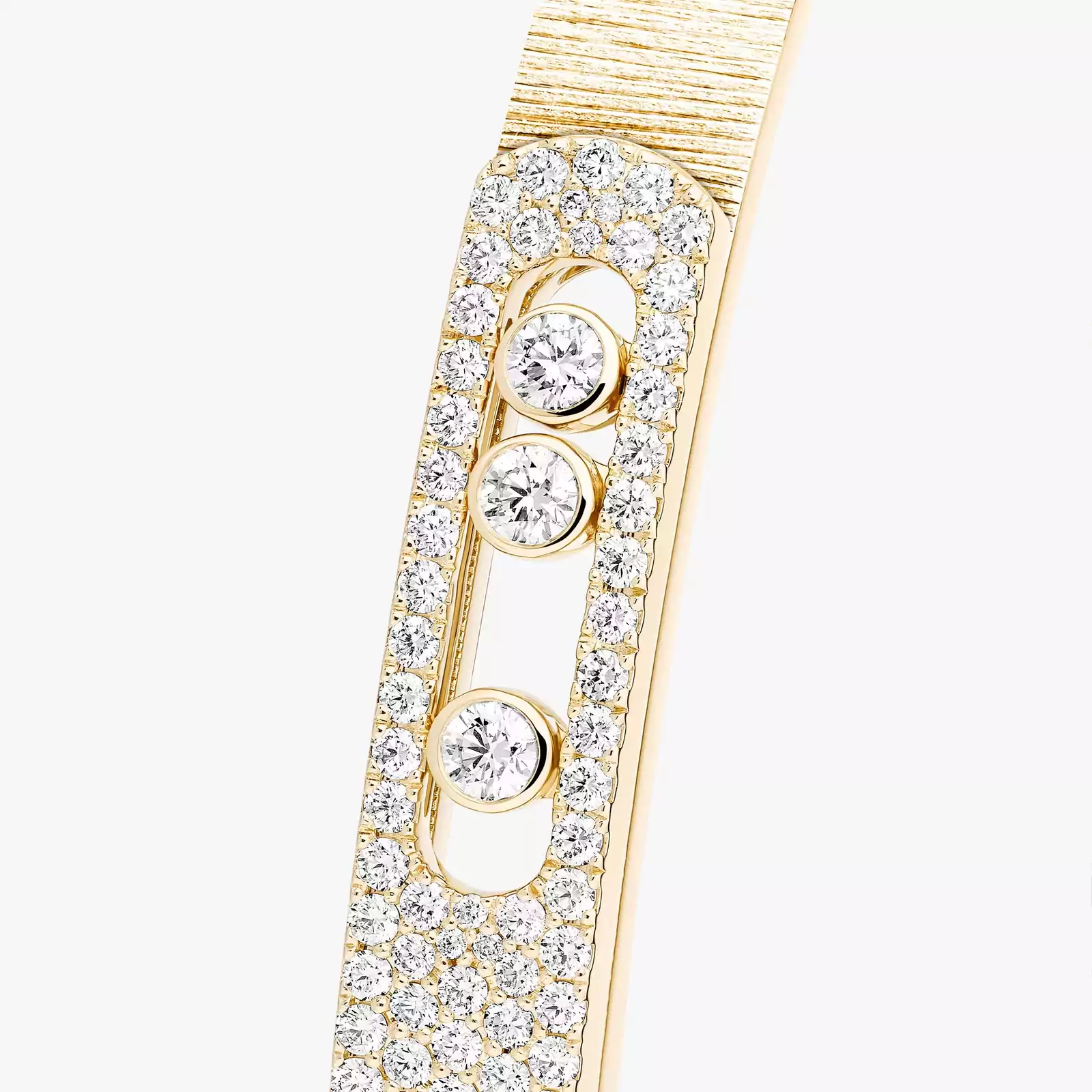 Bracciale Uomo Oro giallo Diamante Bracciale rigido Move Noa Ciselé Semi-Pavé misure grandi 14556-YG