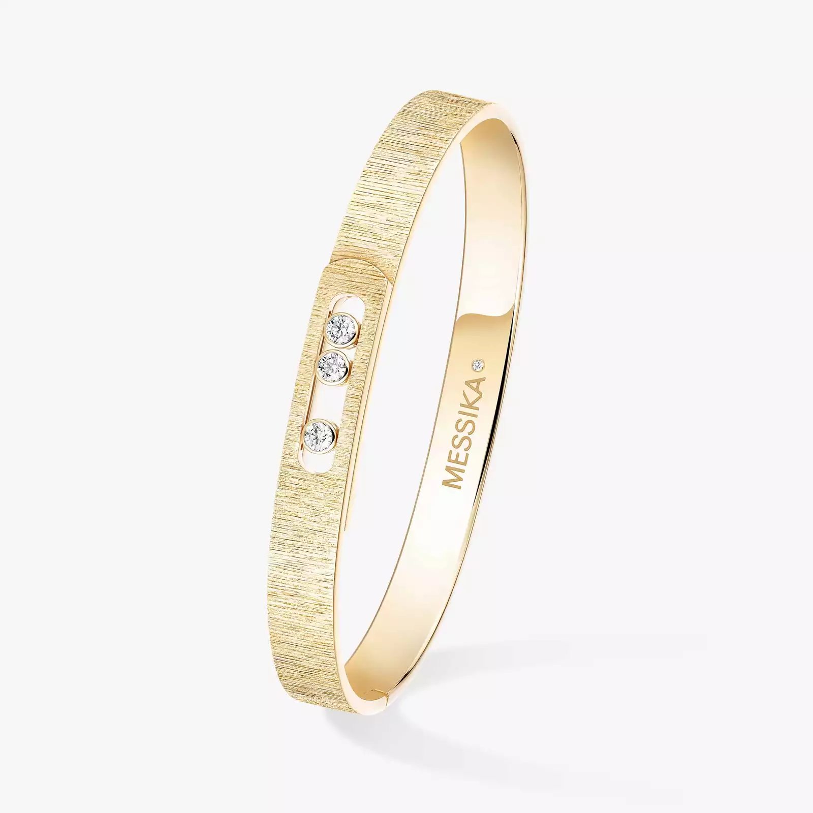 Bracelet Mixte Or Jaune Diamant Bangle Move Noa Ciselé 14481-YG