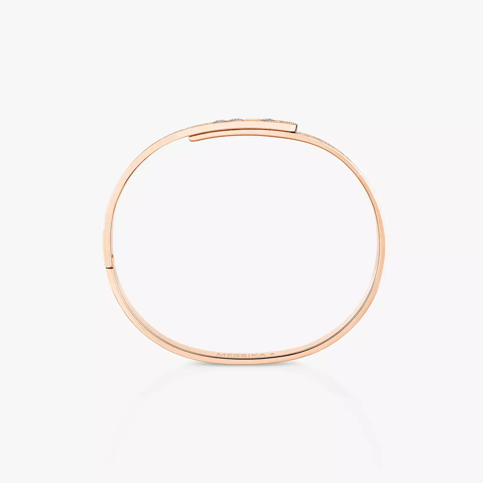 Move Noa Ciselé Bangle Pink Gold Mixed Diamond Bracelet 14481-PG