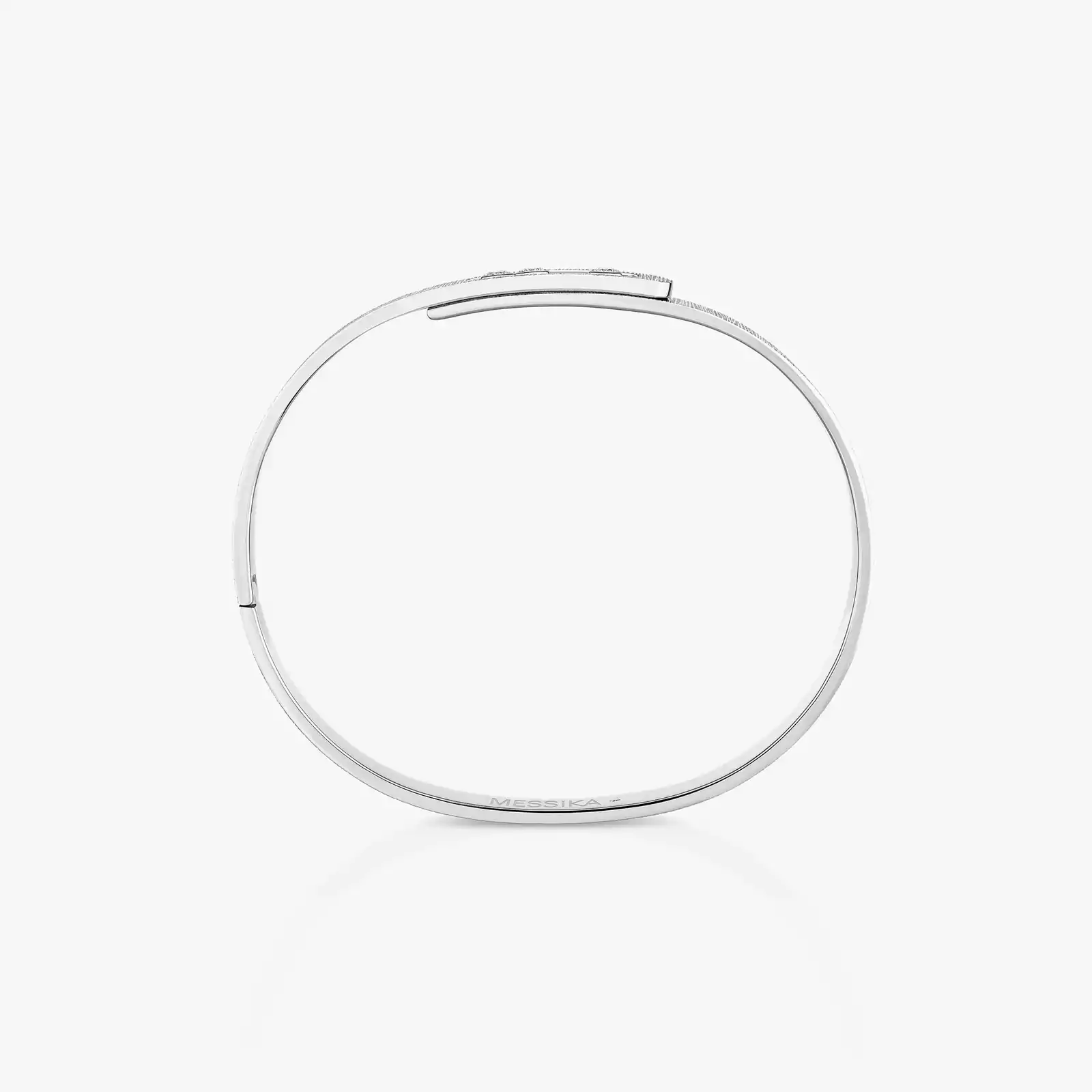 Bracelet For Him White Gold Diamond Move Noa Ciselé Bangle Large Size 14495-WG