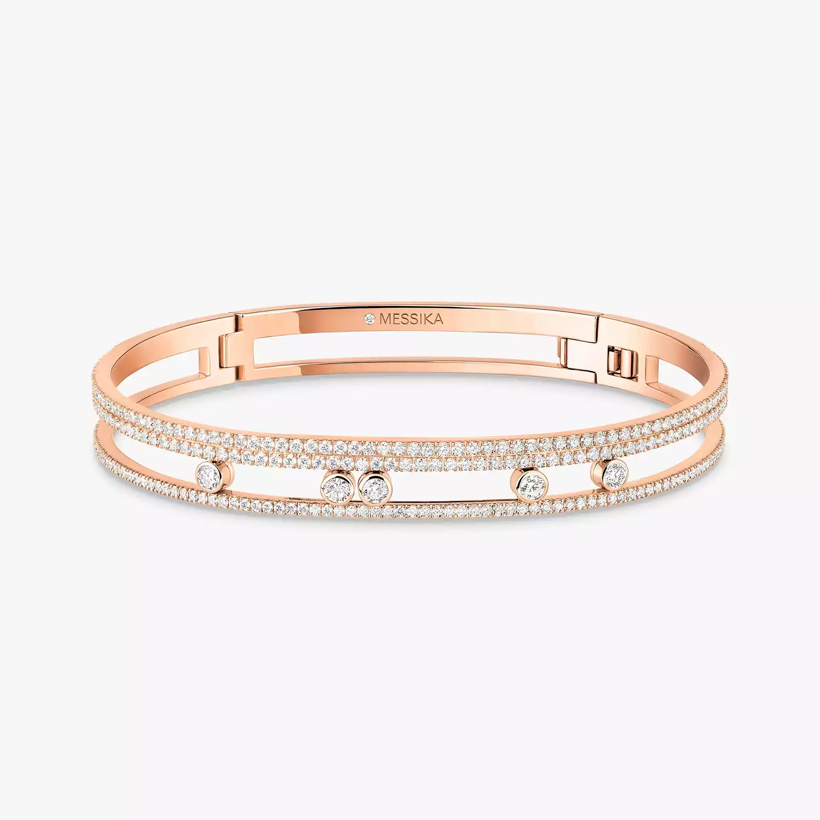 Move Romane Pavé Bangle Pink Gold For Her Diamond Bracelet 13914-PG