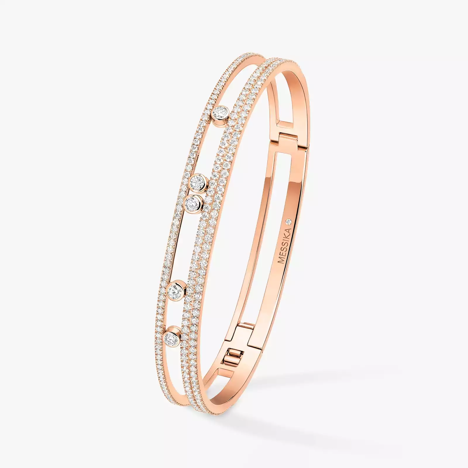 Move Romane Pavé Bangle Pink Gold For Her Diamond Bracelet 13914-PG
