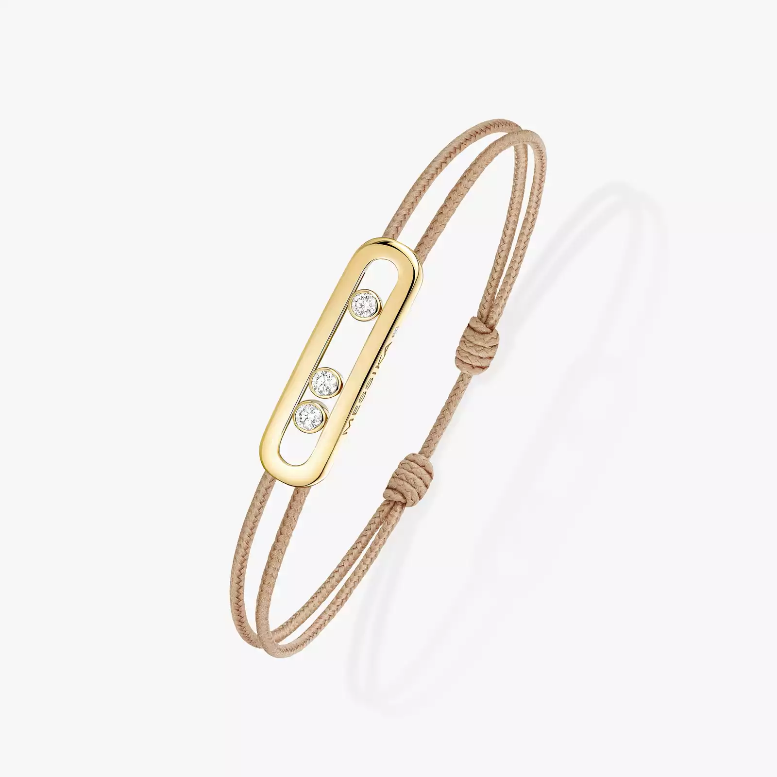Messika CARE(S) Beige Cord Bracelet Yellow Gold For Her Diamond Bracelet 14099-YG