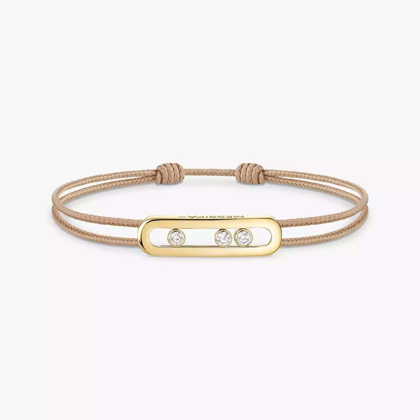 Messika CARE(S) Beige Cord Bracelet Yellow Gold For Her Diamond Bracelet 14099-YG