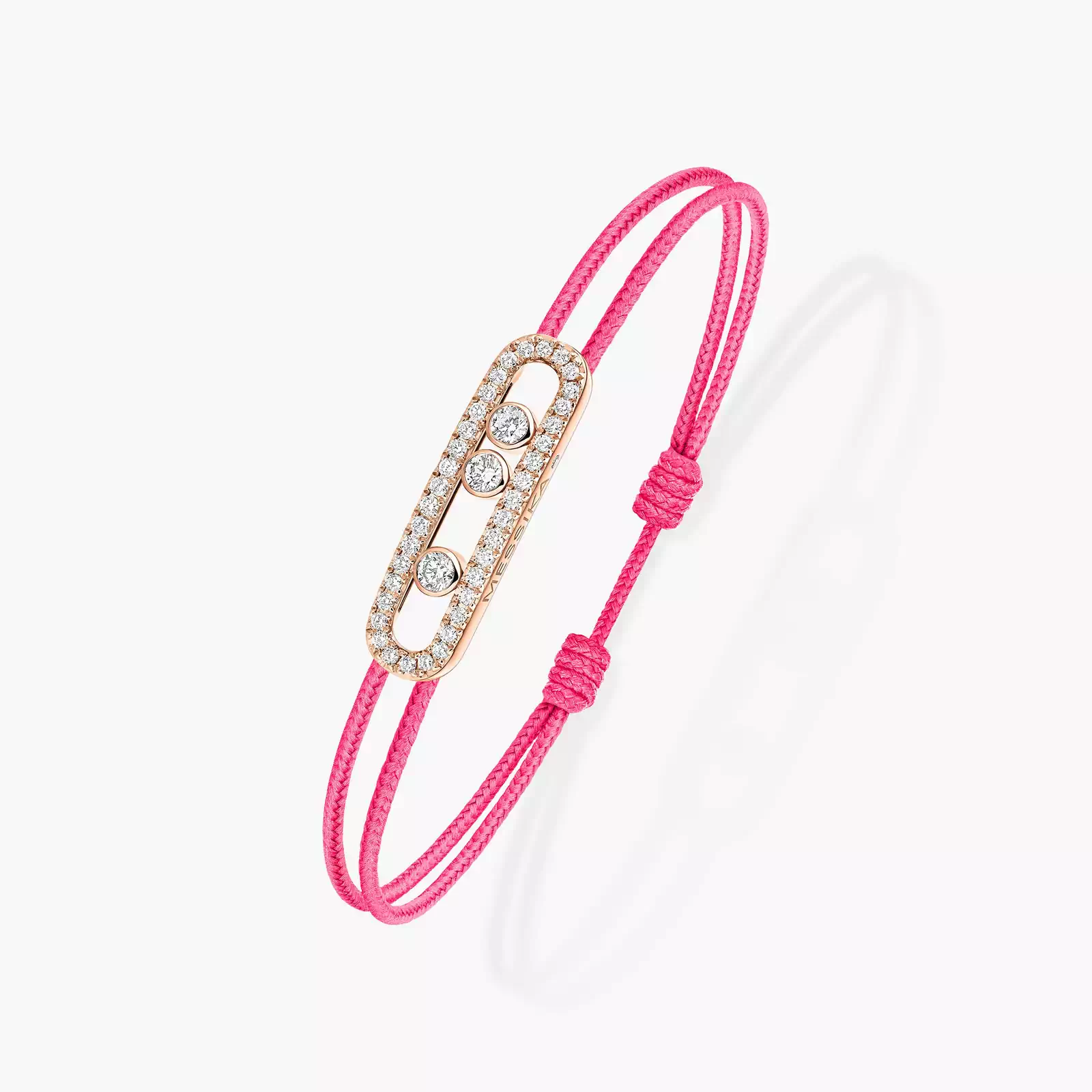 Messika CARE(S) Pink Cord Pavé Bracelet Pink Gold For Her Diamond Bracelet 14654-PG