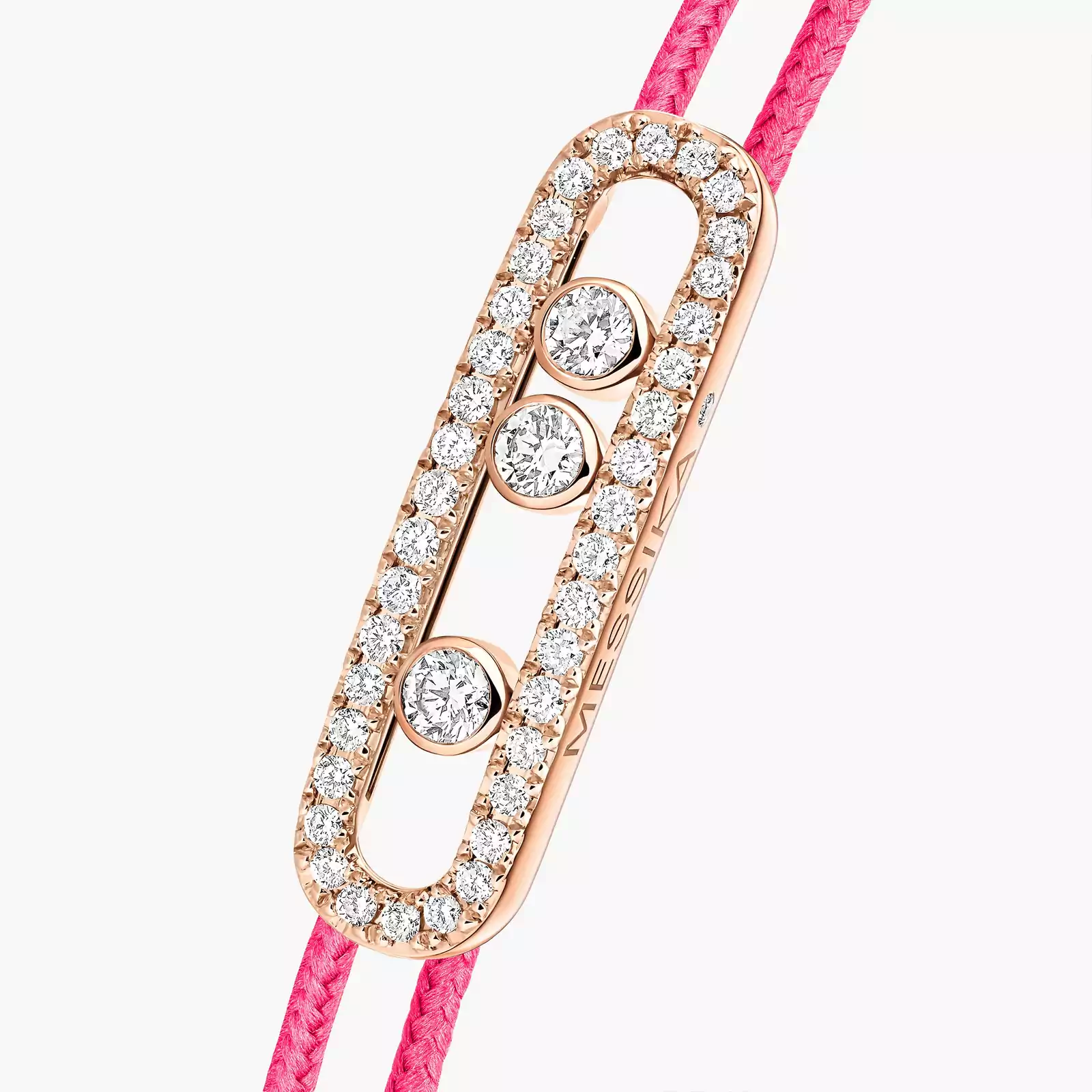 Messika CARE(S) Pink Cord Pavé Bracelet Pink Gold For Her Diamond Bracelet 14654-PG