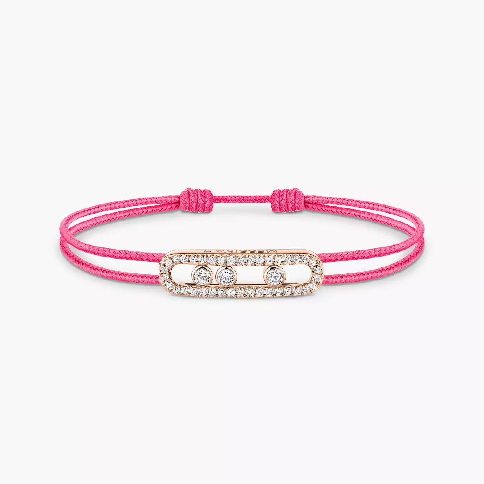 Messika CARE(S) Pink Cord Pavé Bracelet Pink Gold For Her Diamond Bracelet 14654-PG