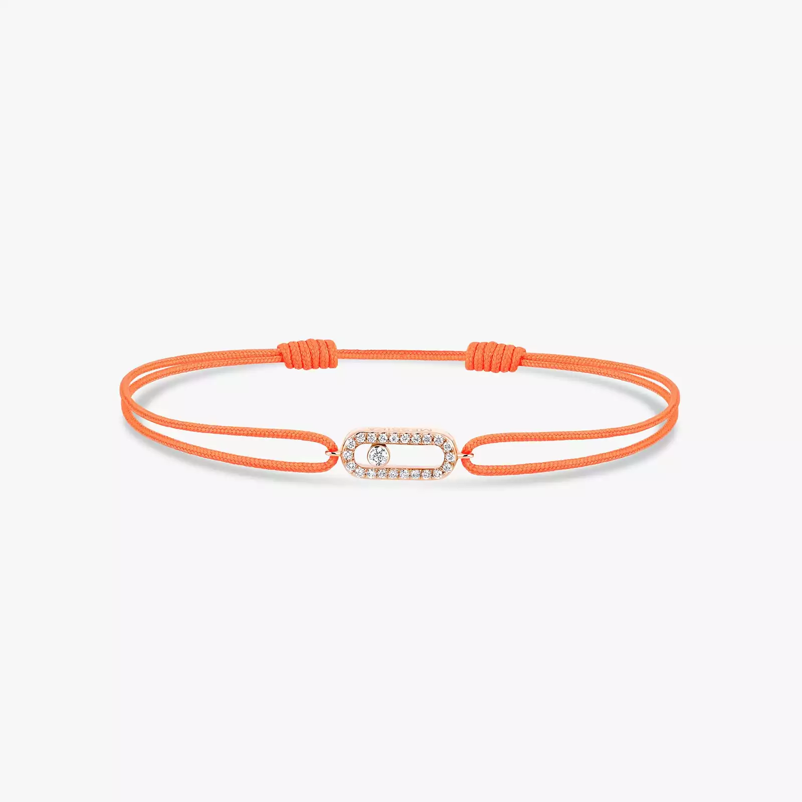 Move Uno Orange Cord Bracelet Pink Gold For Her Diamond Bracelet 13289-PG