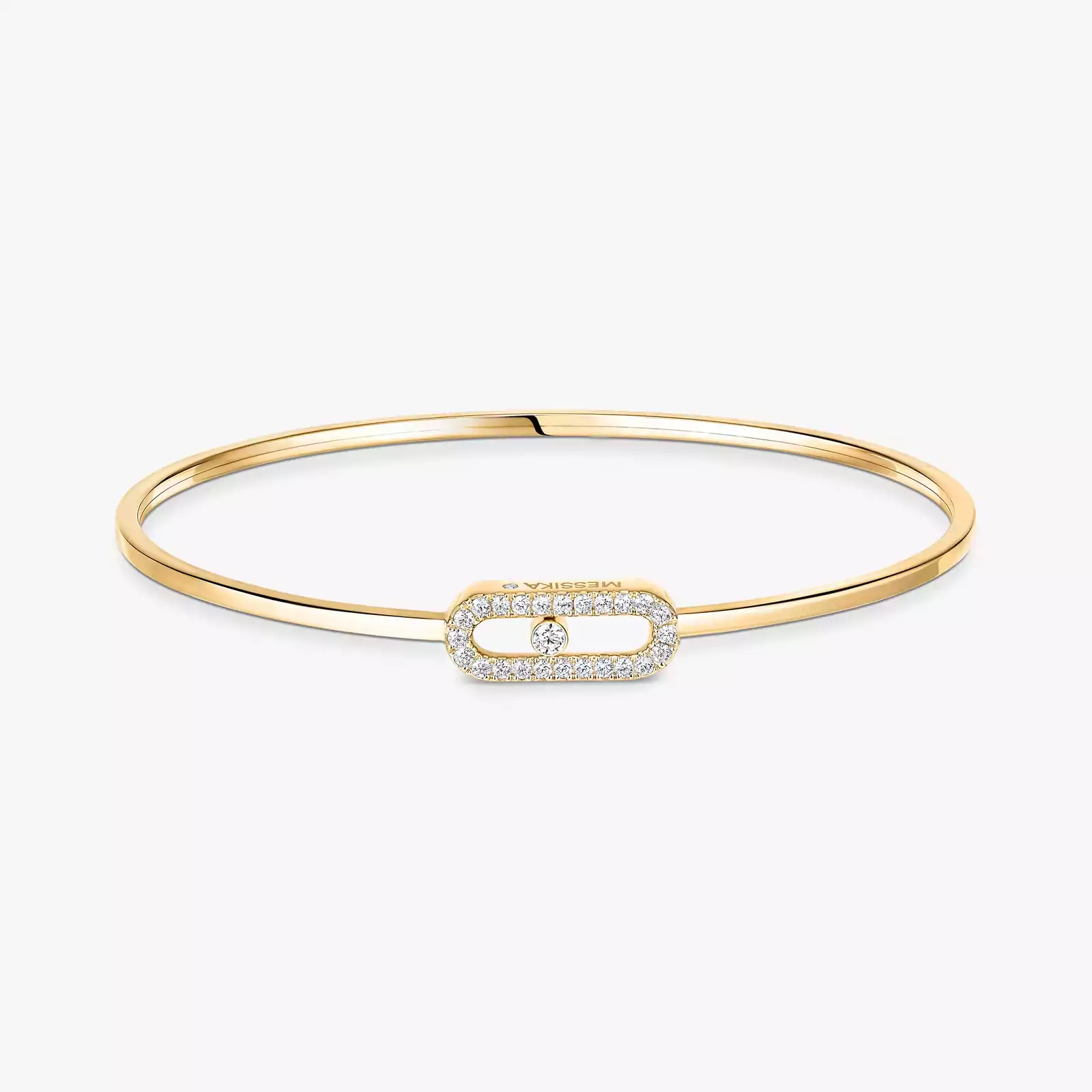 Bracelet Femme Or Jaune Diamant Jonc Flex Move Uno Pavé 11134-YG