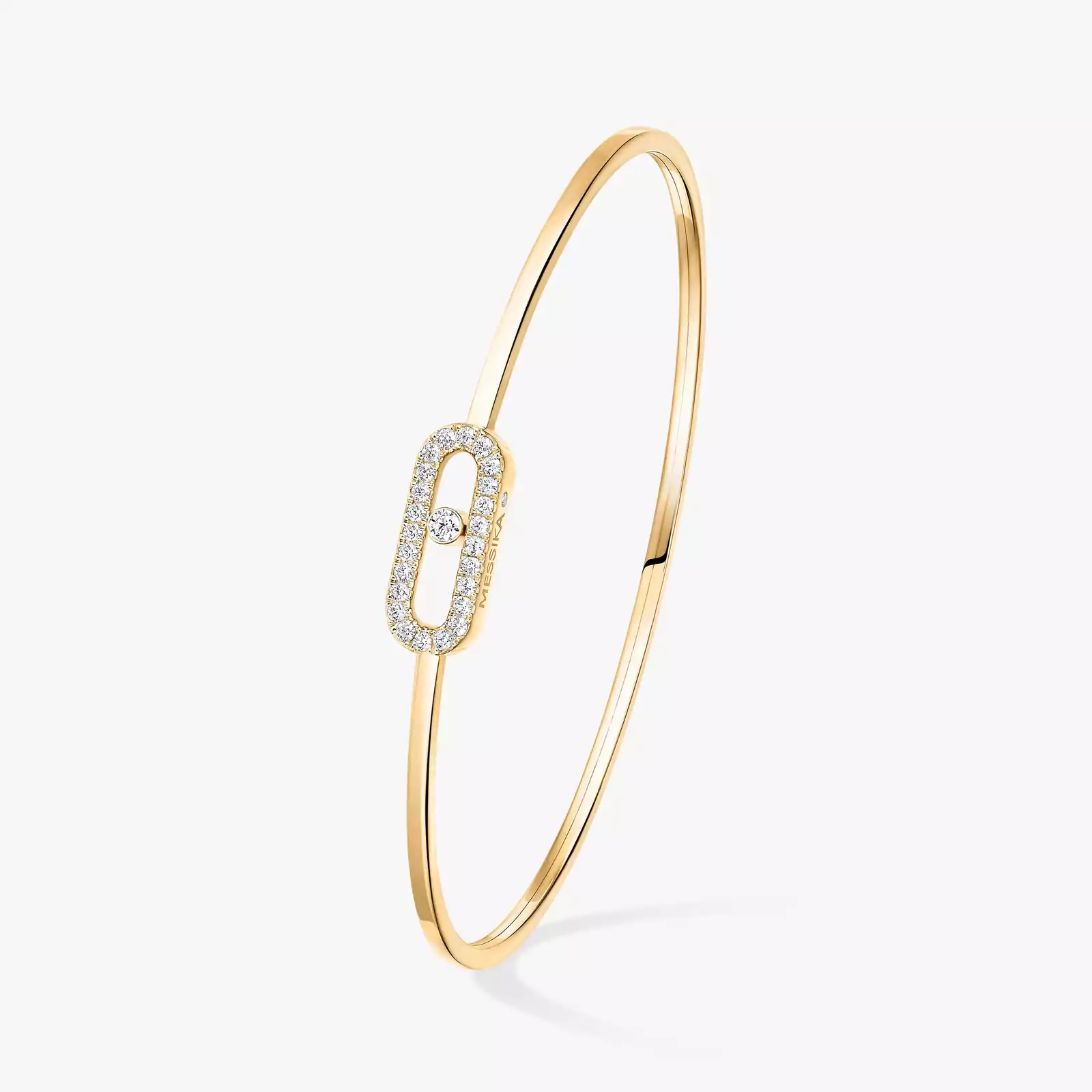 Bracelet Femme Or Jaune Diamant Jonc Flex Move Uno Pavé 11134-YG