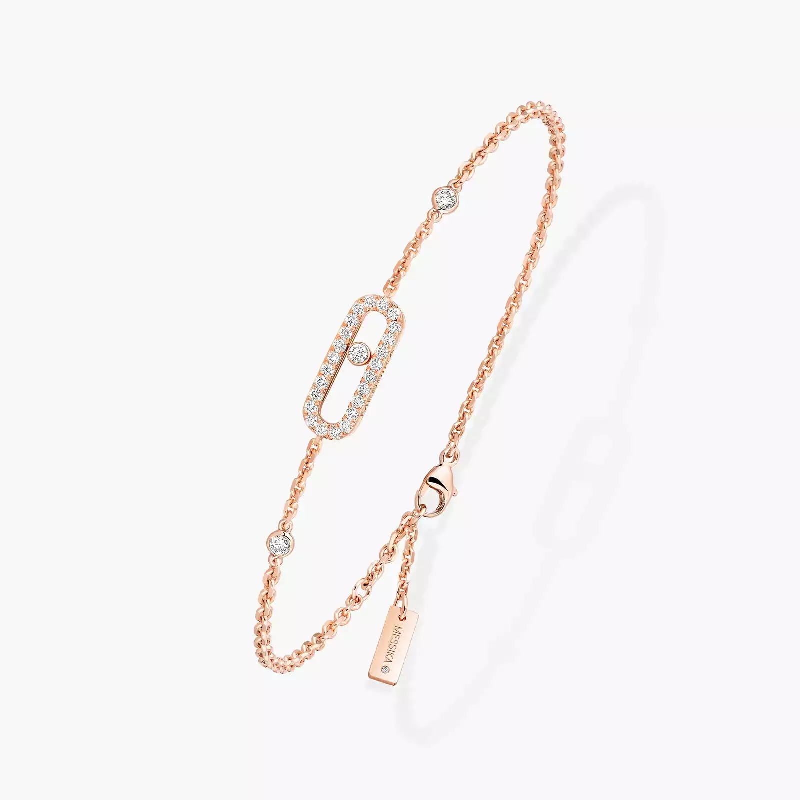 Bracelet For Her Pink Gold Diamond Move Uno Pavé 04706-PG