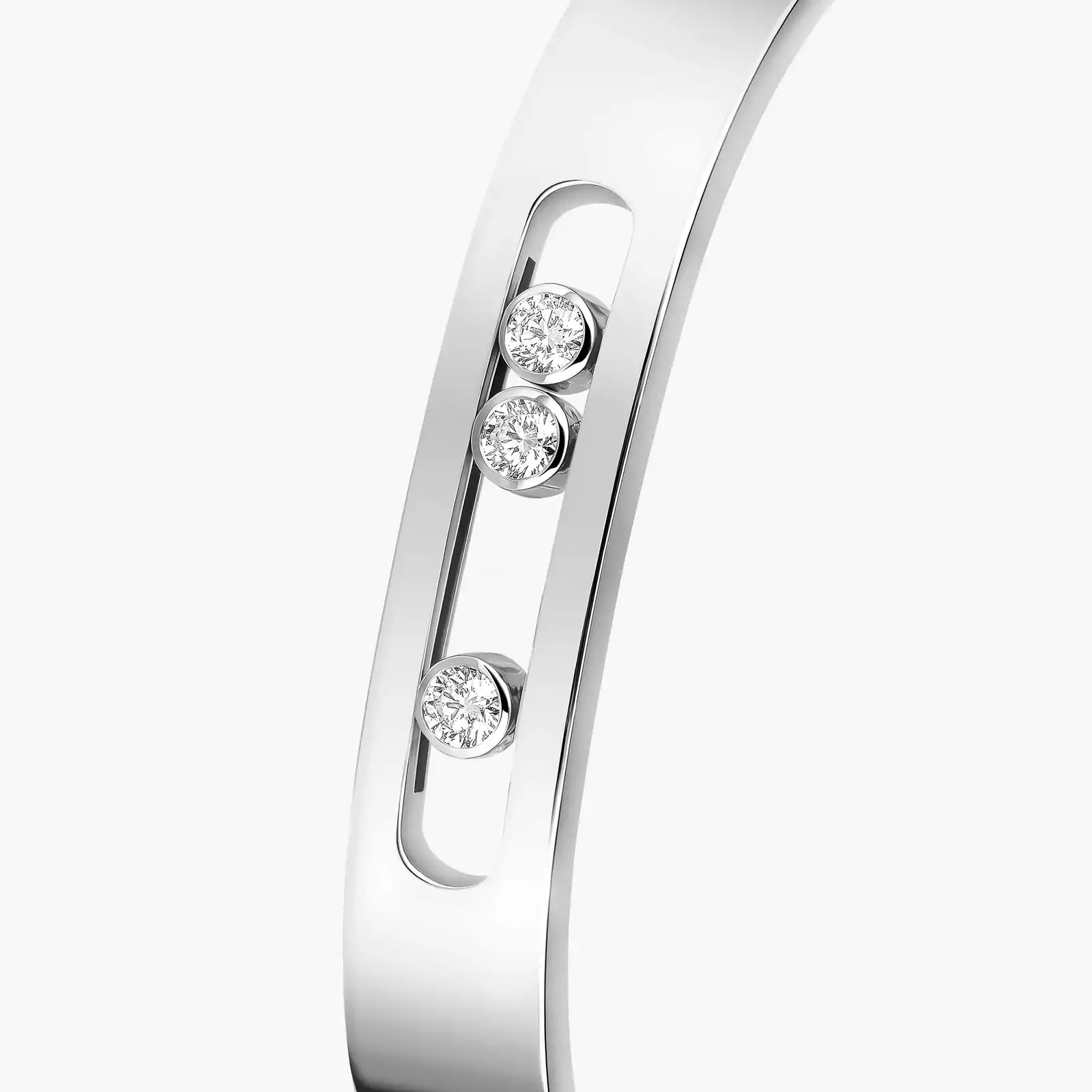 Move Joaillerie Bangle Large Size White Gold For Her Diamond Bracelet 13725-WG