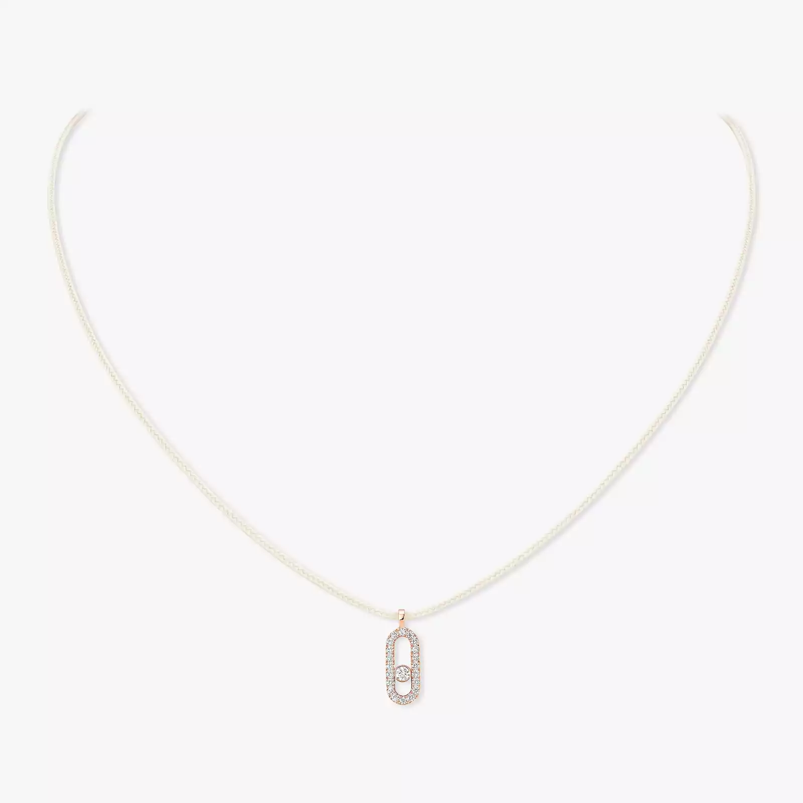 Collier Femme Or Rose Diamant Cordon Messika CARE(S) Crème Pavé 14104-PG
