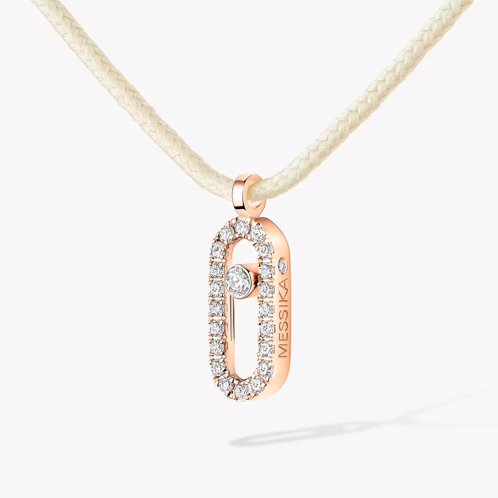 Collier Femme Or Rose Diamant Cordon Messika CARE(S) Crème Pavé 14104-PG