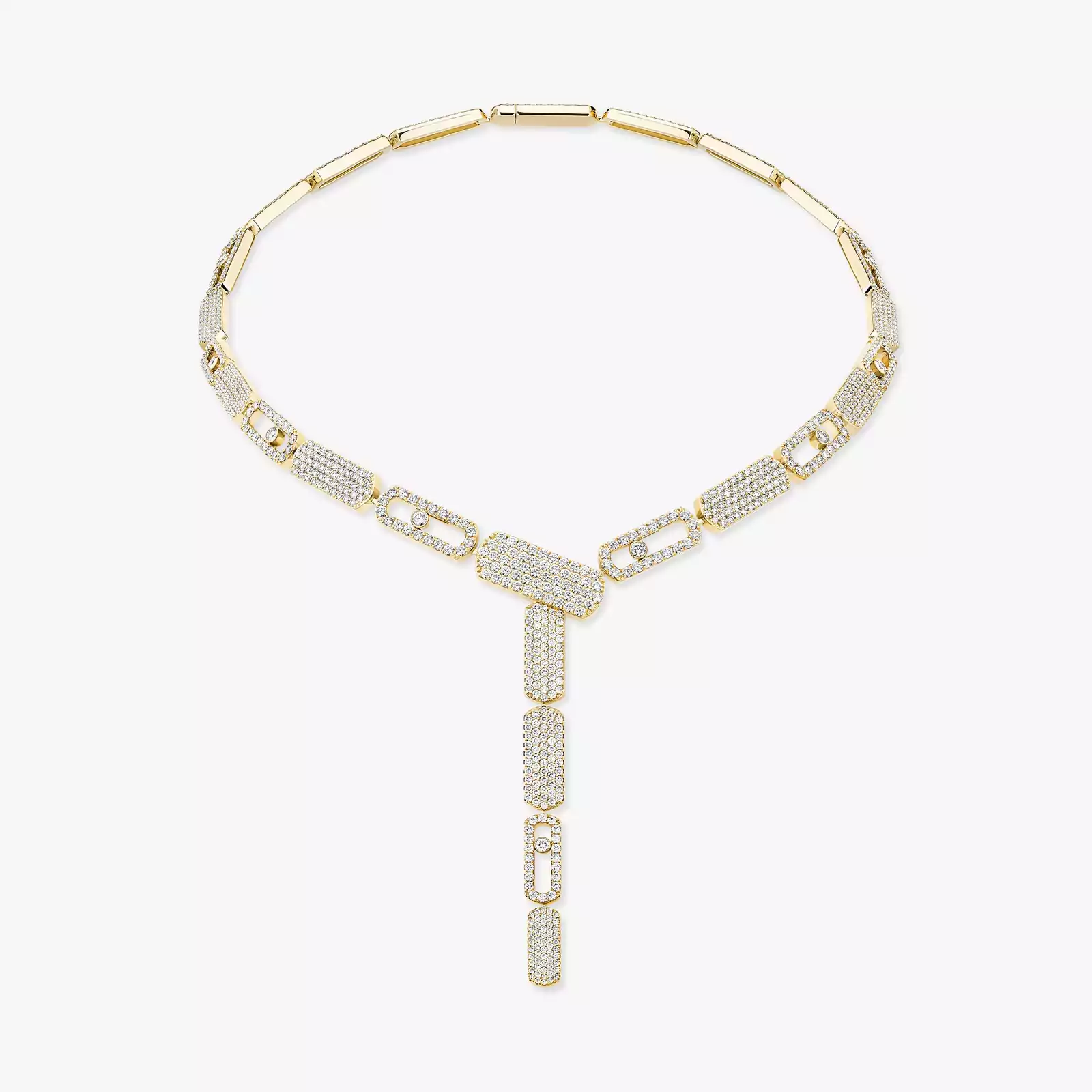 Imperial Move LM Pavé Tie Necklace Yellow Gold For Her Diamond Necklace 14151-YG