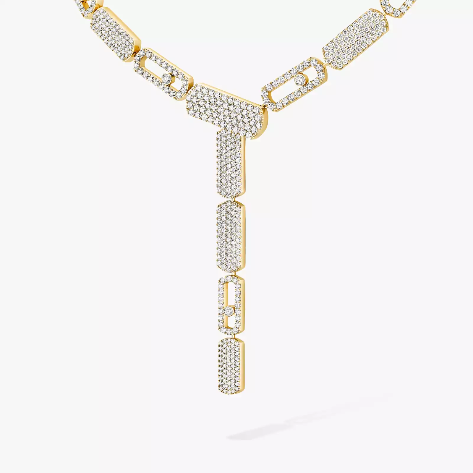 Imperial Move LM Pavé Tie Necklace Yellow Gold For Her Diamond Necklace 14151-YG
