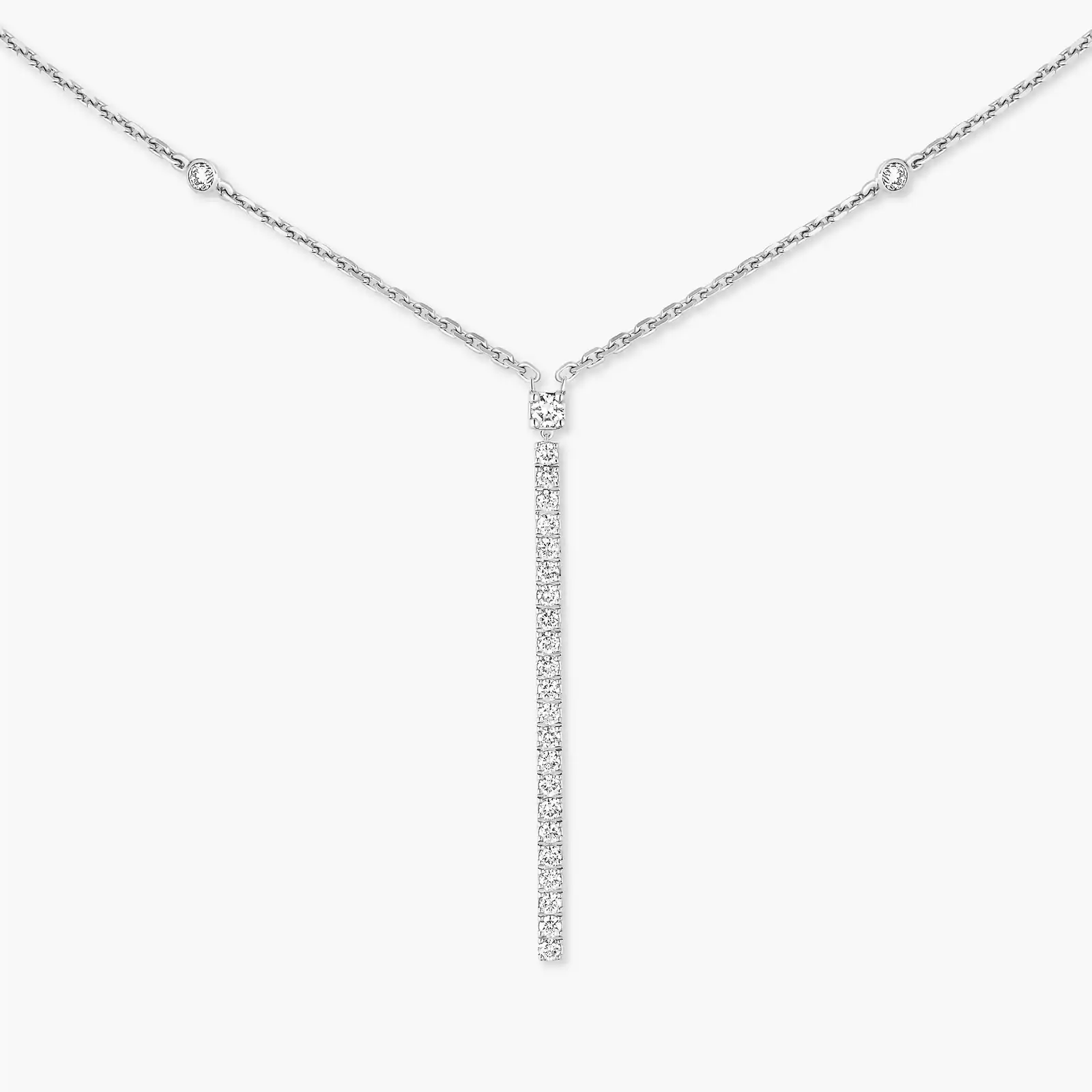 Gatsby Vertical Bar White Gold For Her Diamond Necklace 05448-WG