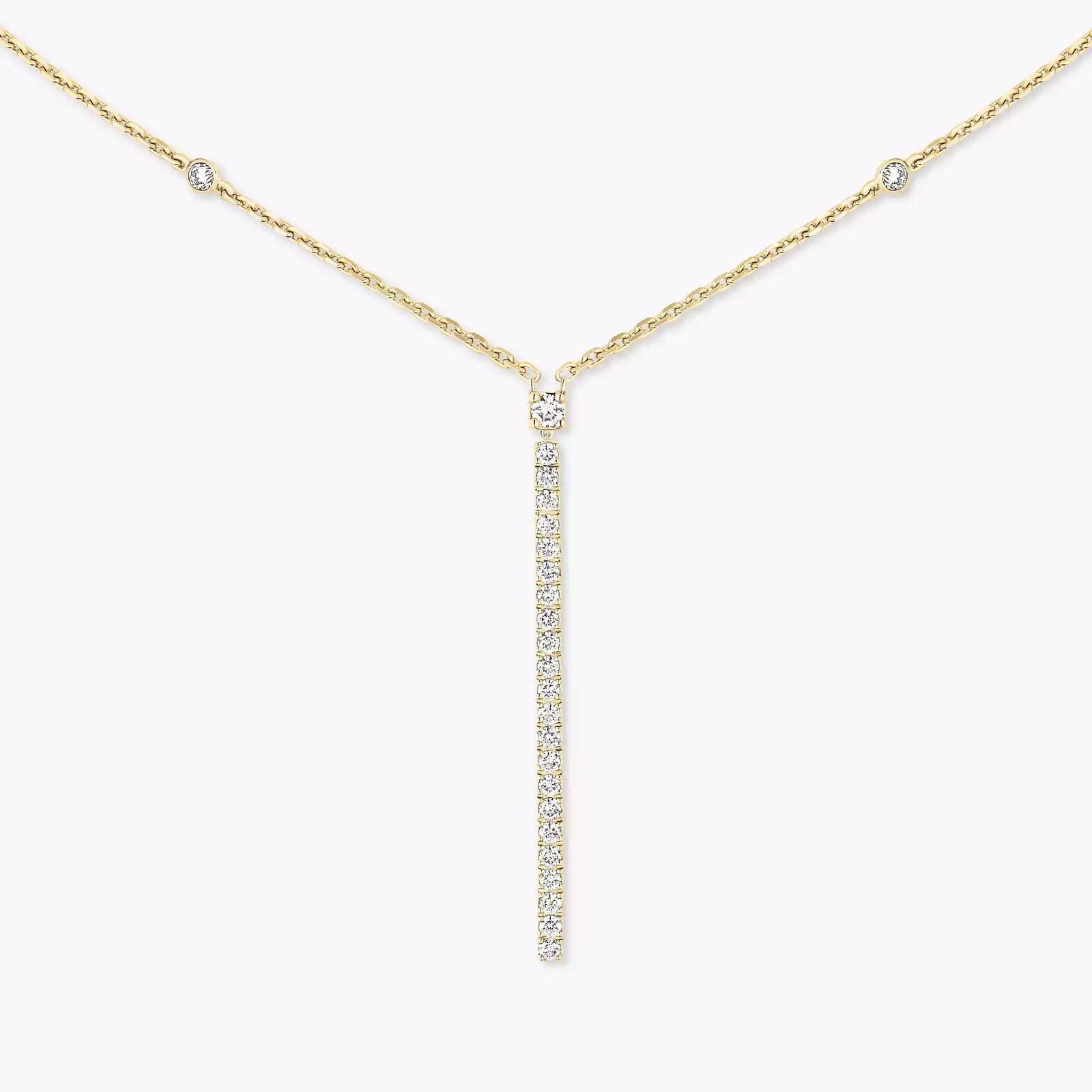 Gatsby Vertical Bar Yellow Gold For Her Diamond Necklace 05448-YG