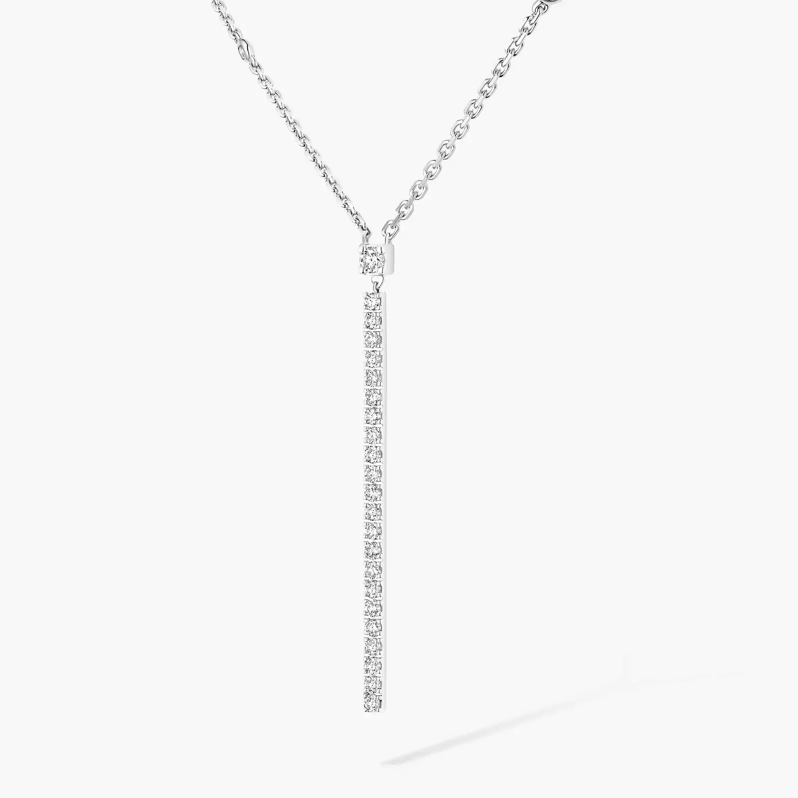 Gatsby Vertical Bar White Gold For Her Diamond Necklace 05448-WG