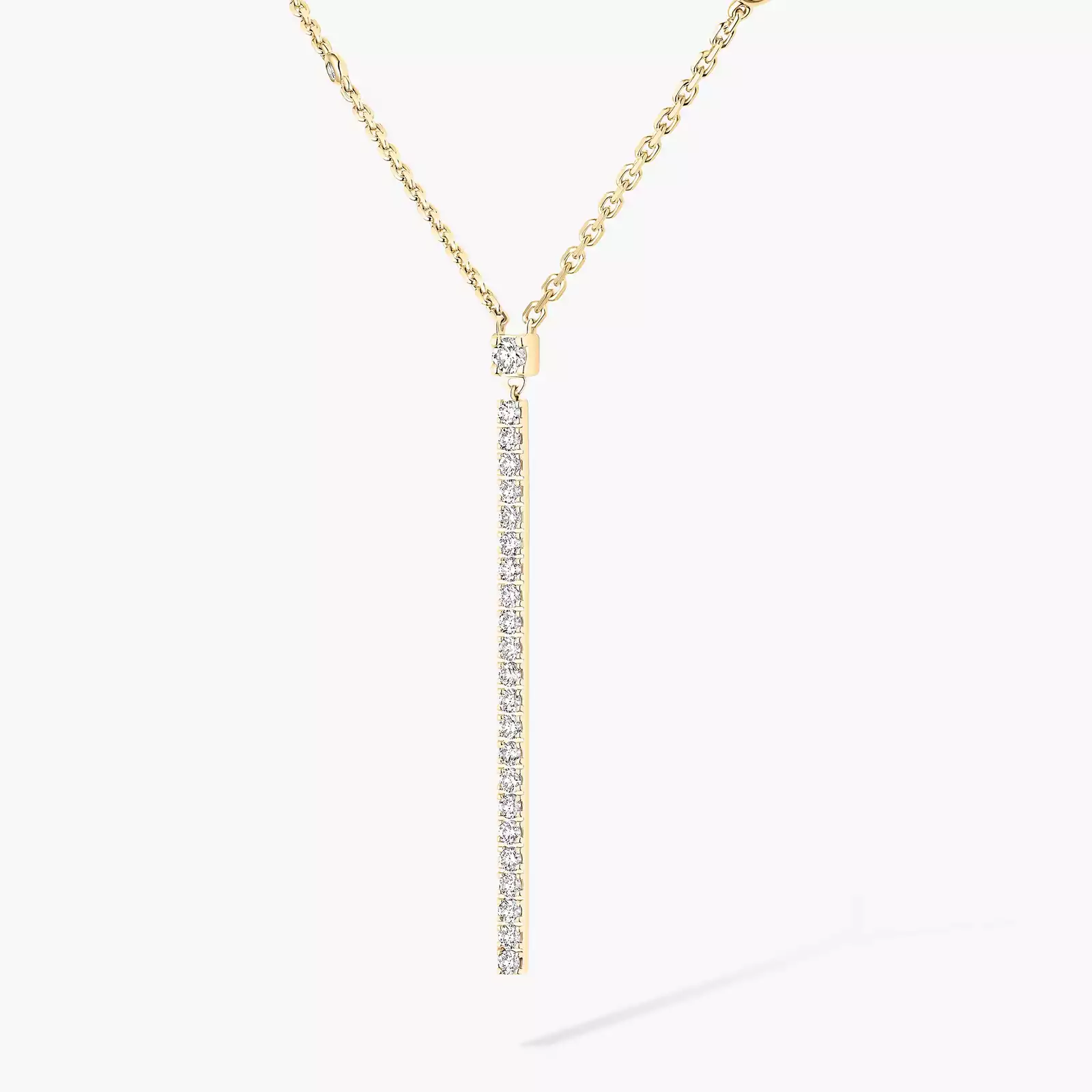 Gatsby Vertical Bar Yellow Gold For Her Diamond Necklace 05448-YG