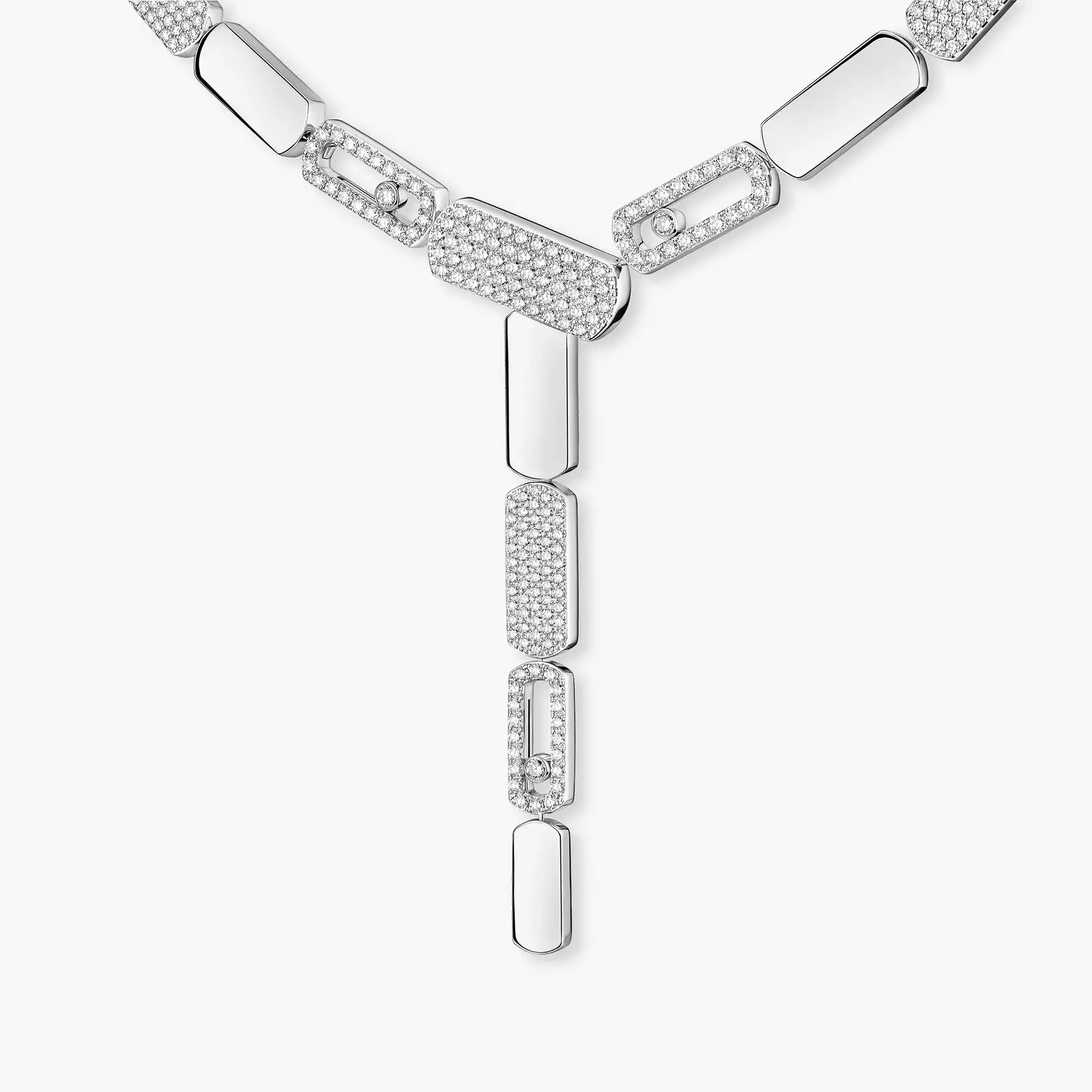 Imperial Move LM Tie Necklace White Gold For Her Diamond Necklace 13726-WG