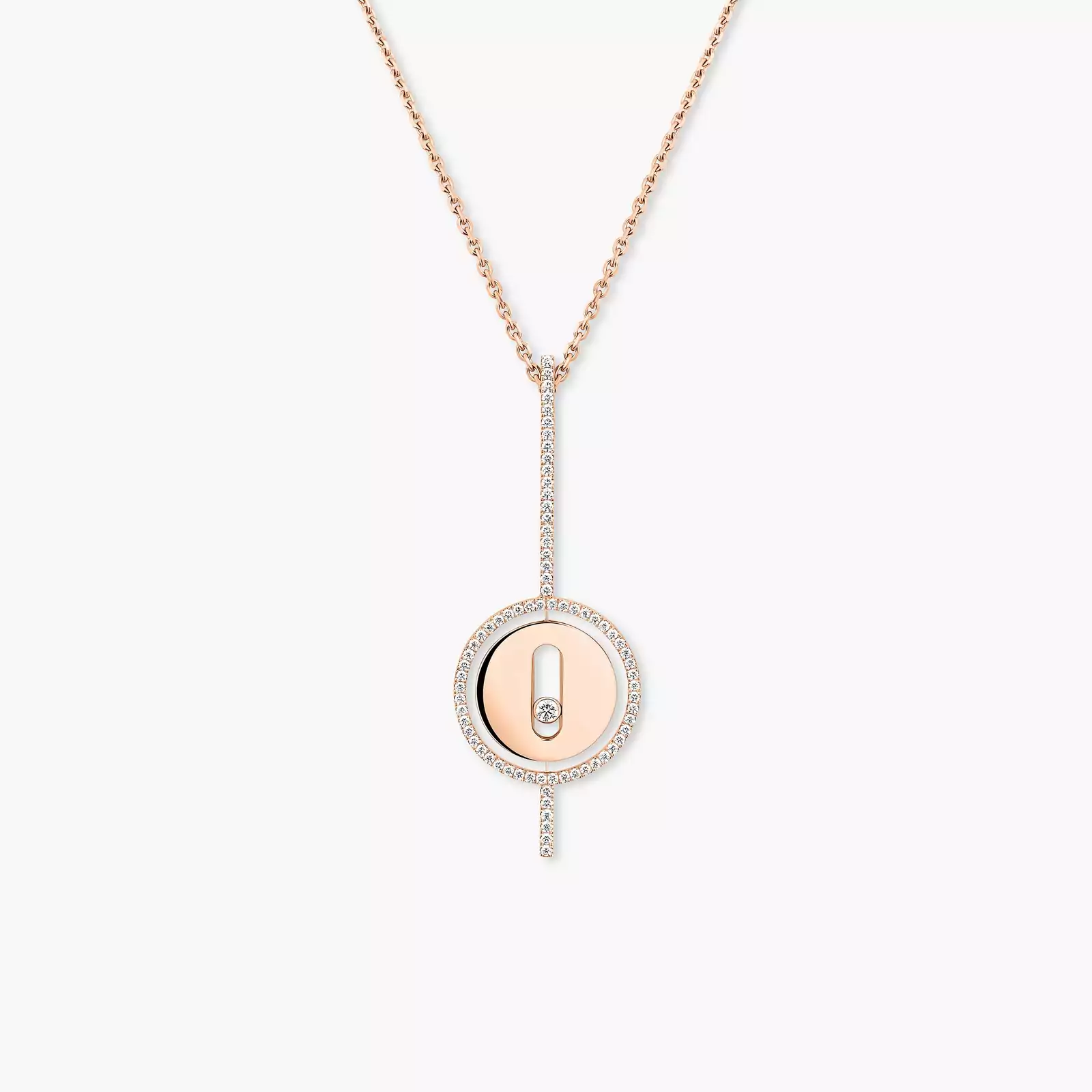 Lucky Move Arrow Pink Gold For Her Diamond Necklace 10113-PG