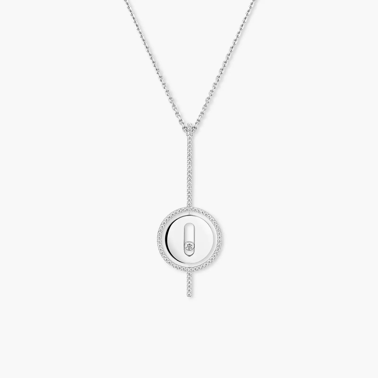 Lucky Move Arrow White Gold For Her Diamond Necklace 10113-WG