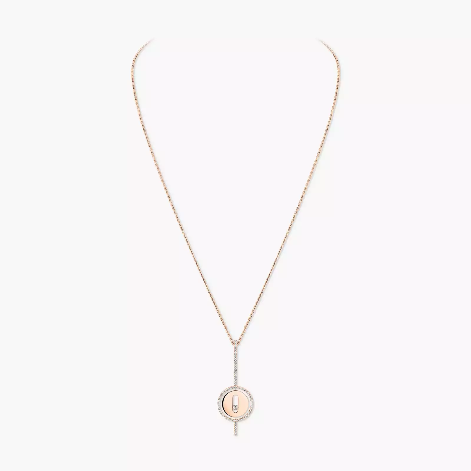 Lucky Move Arrow Pink Gold For Her Diamond Necklace 10113-PG