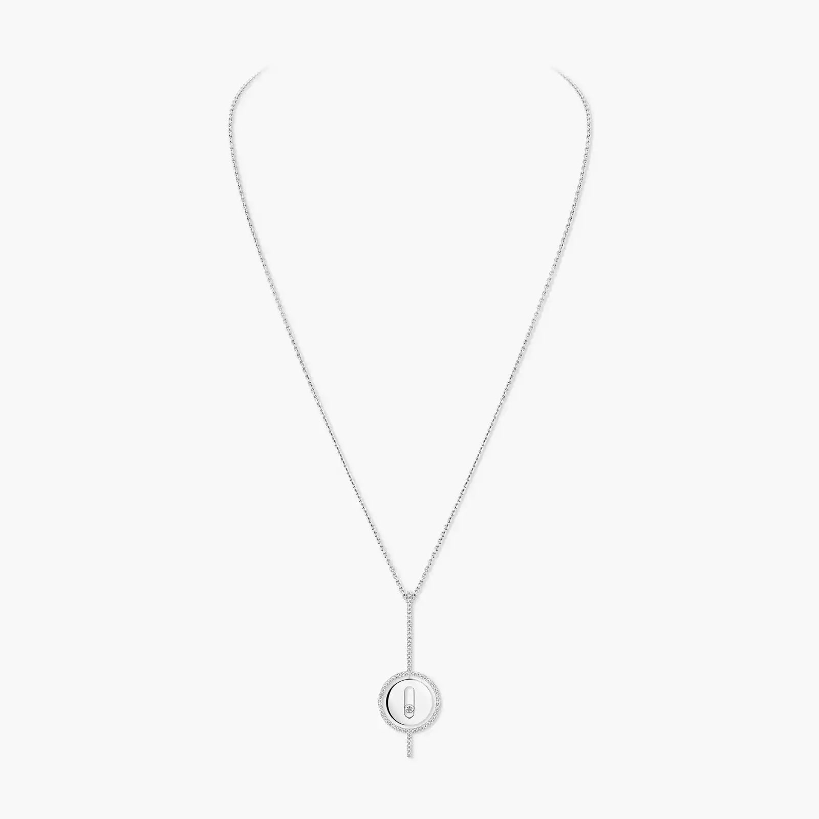 Lucky Move Arrow White Gold For Her Diamond Necklace 10113-WG