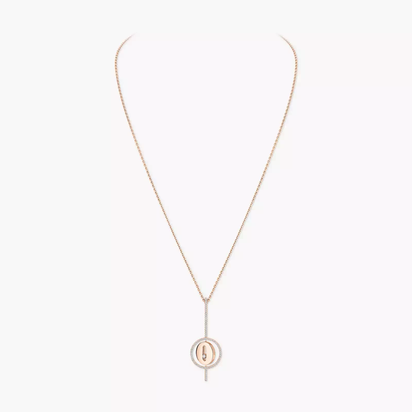 Lucky Move Arrow Pink Gold For Her Diamond Necklace 10113-PG