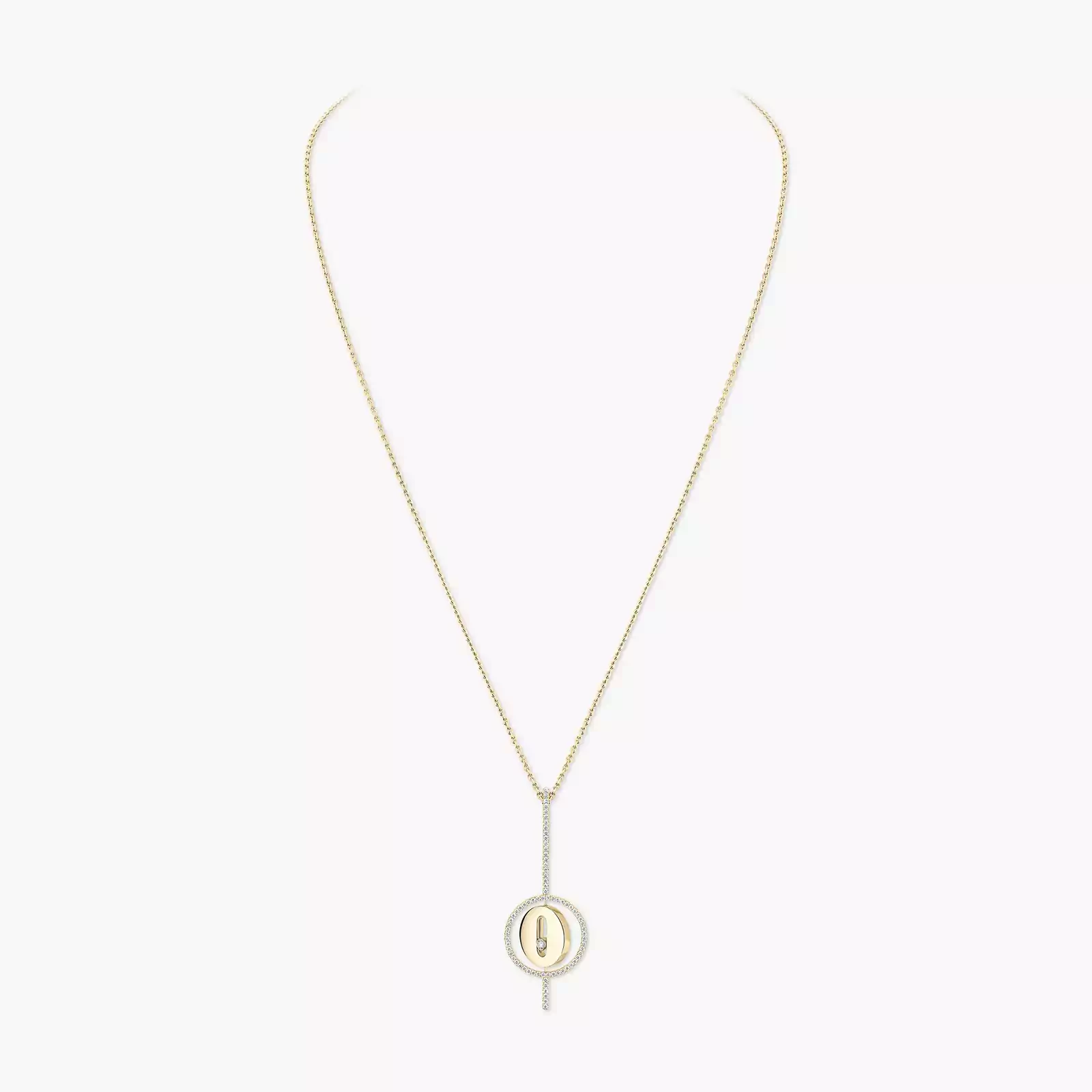 Lucky Move Arrow Yellow Gold For Her Diamond Necklace 10113-YG