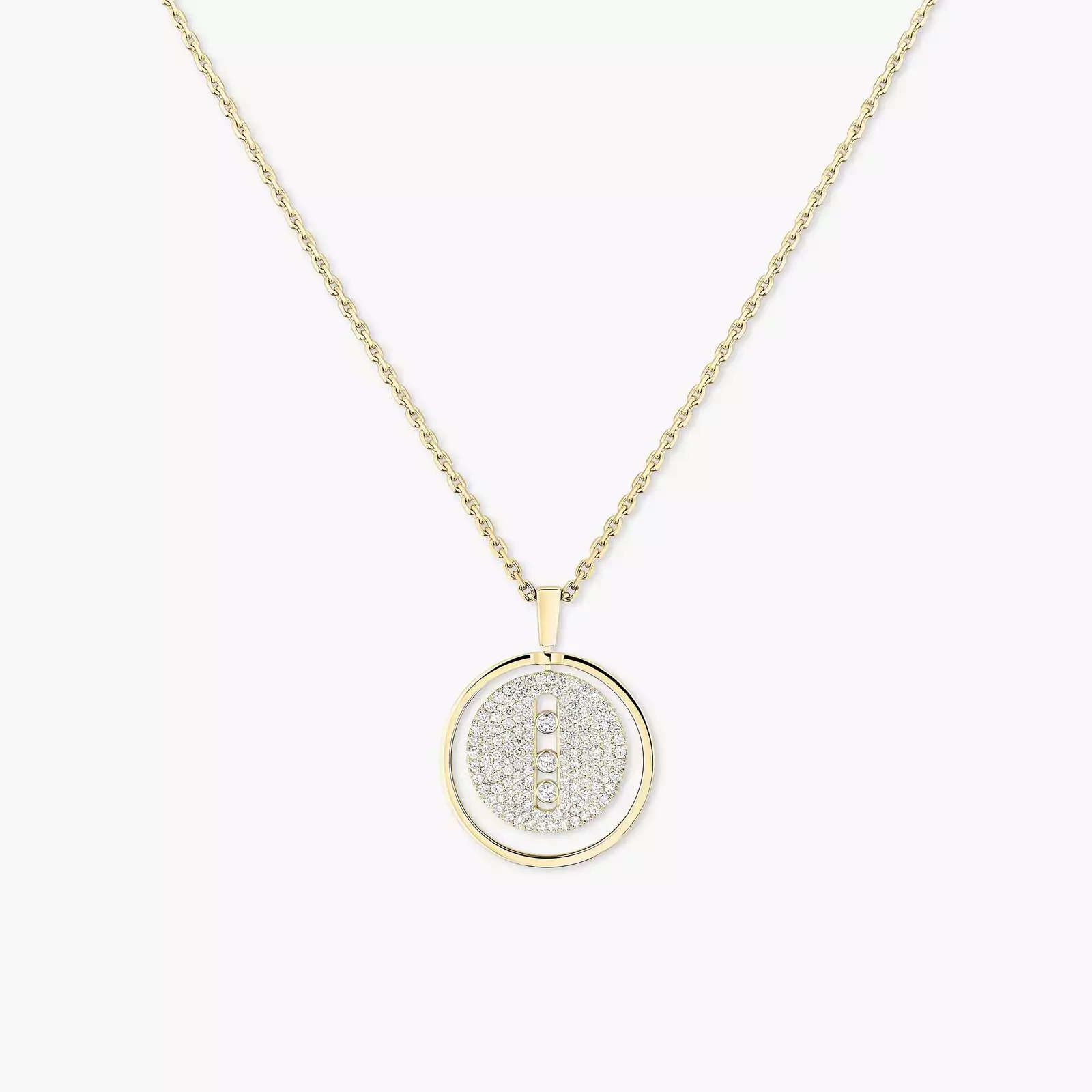 Lucky Move MM Pavé Yellow Gold For Her Diamond Necklace 07395-YG