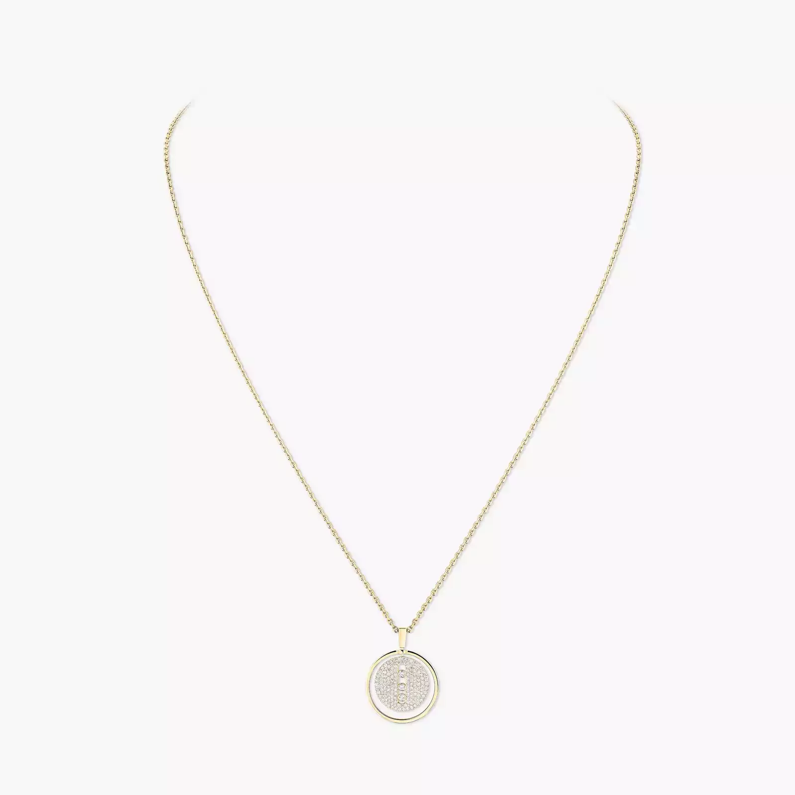 Lucky Move MM Pavé Yellow Gold For Her Diamond Necklace 07395-YG