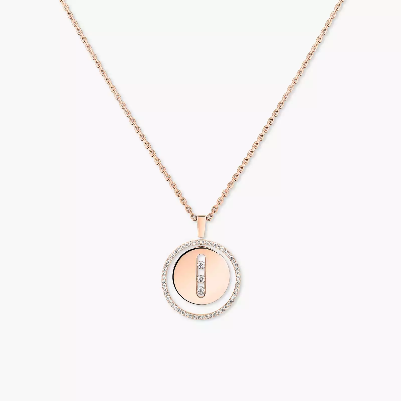Necklace For Her Pink Gold Diamond Lucky Move MM 07394-PG