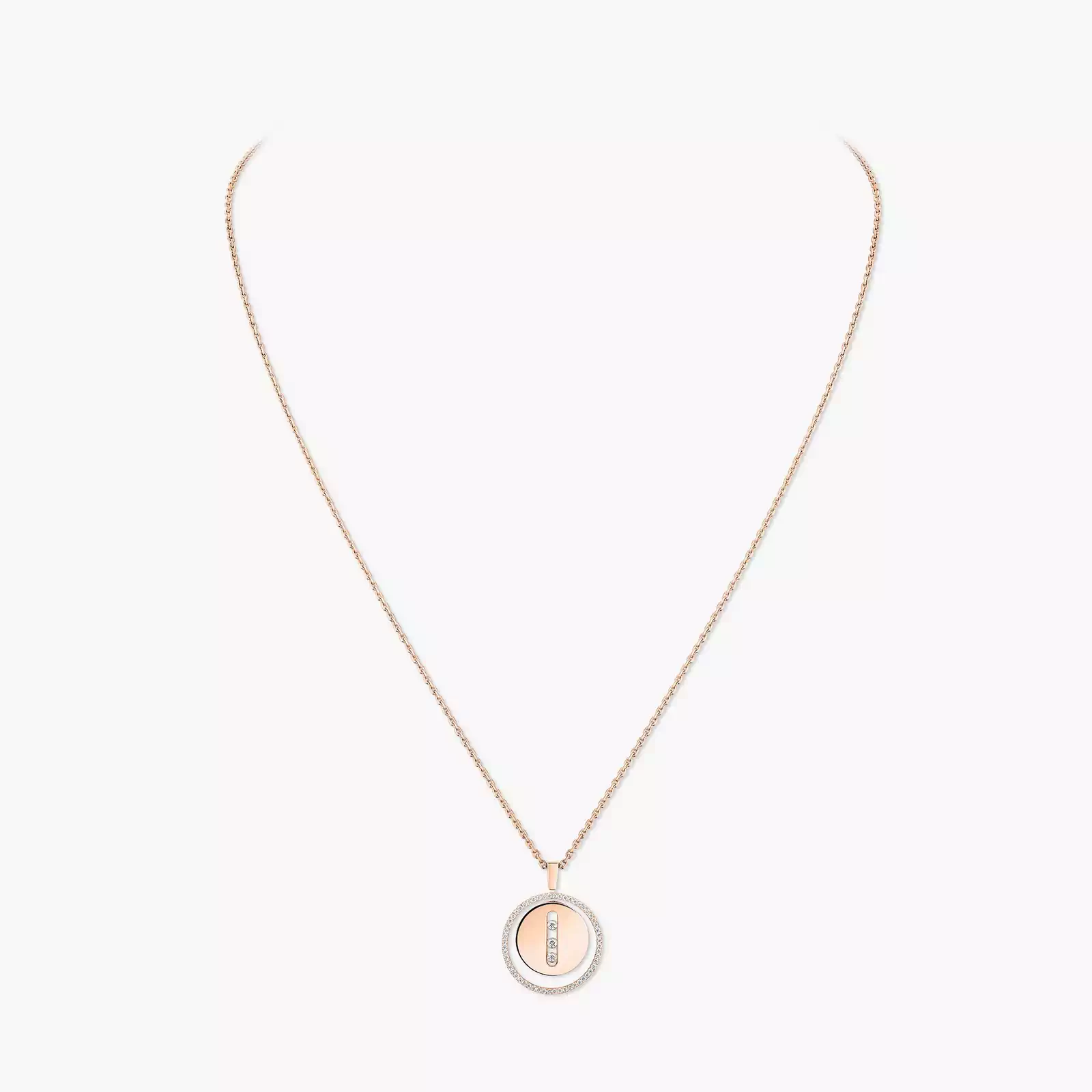 Necklace For Her Pink Gold Diamond Lucky Move MM 07394-PG