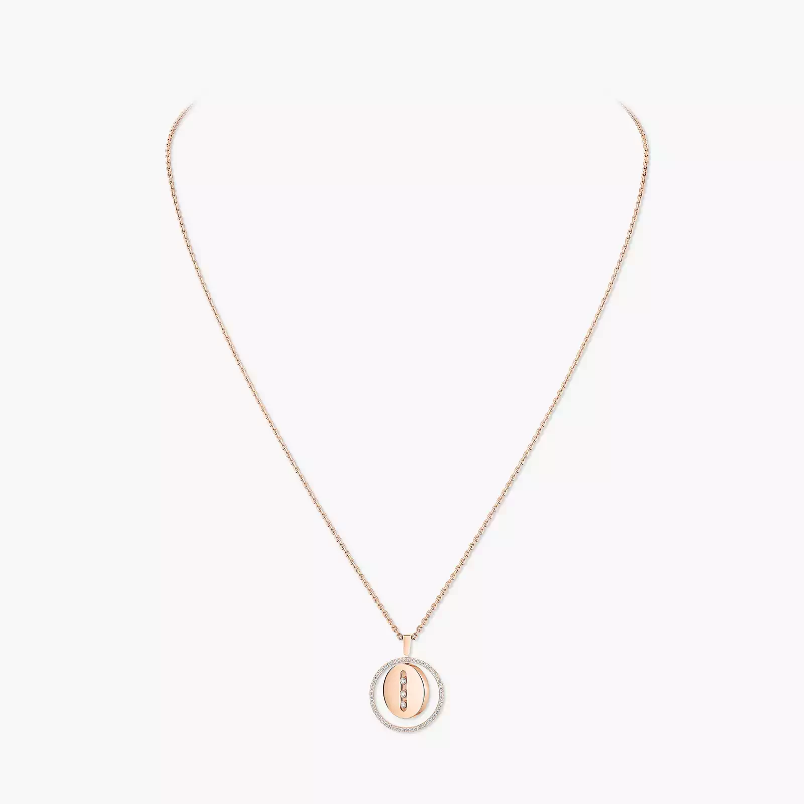 Collier Femme Or Rose Diamant Lucky Move MM 07394-PG