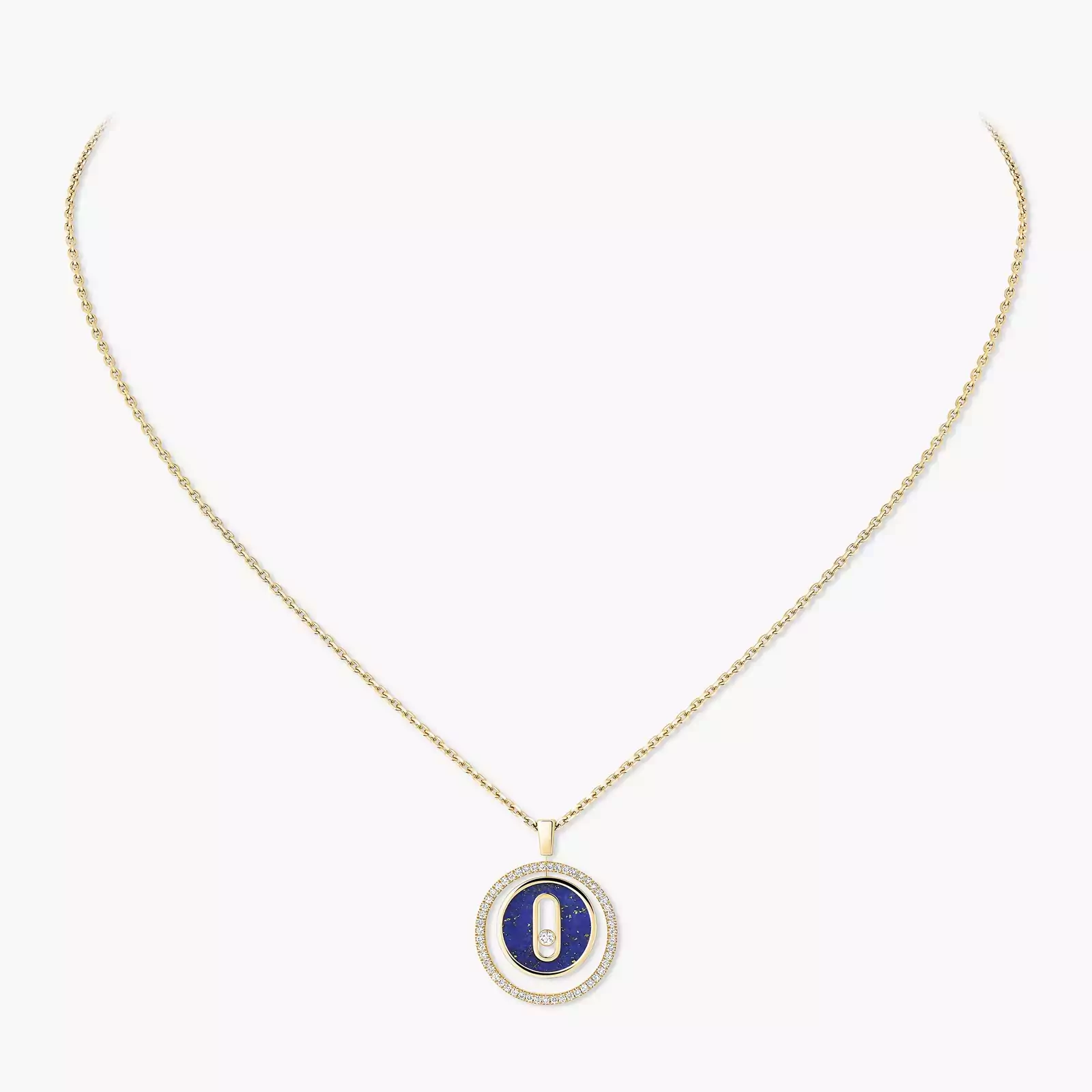 Collier Femme Or Jaune Diamant Collier Lucky Move PM Lapis Lazuli 11978-YG
