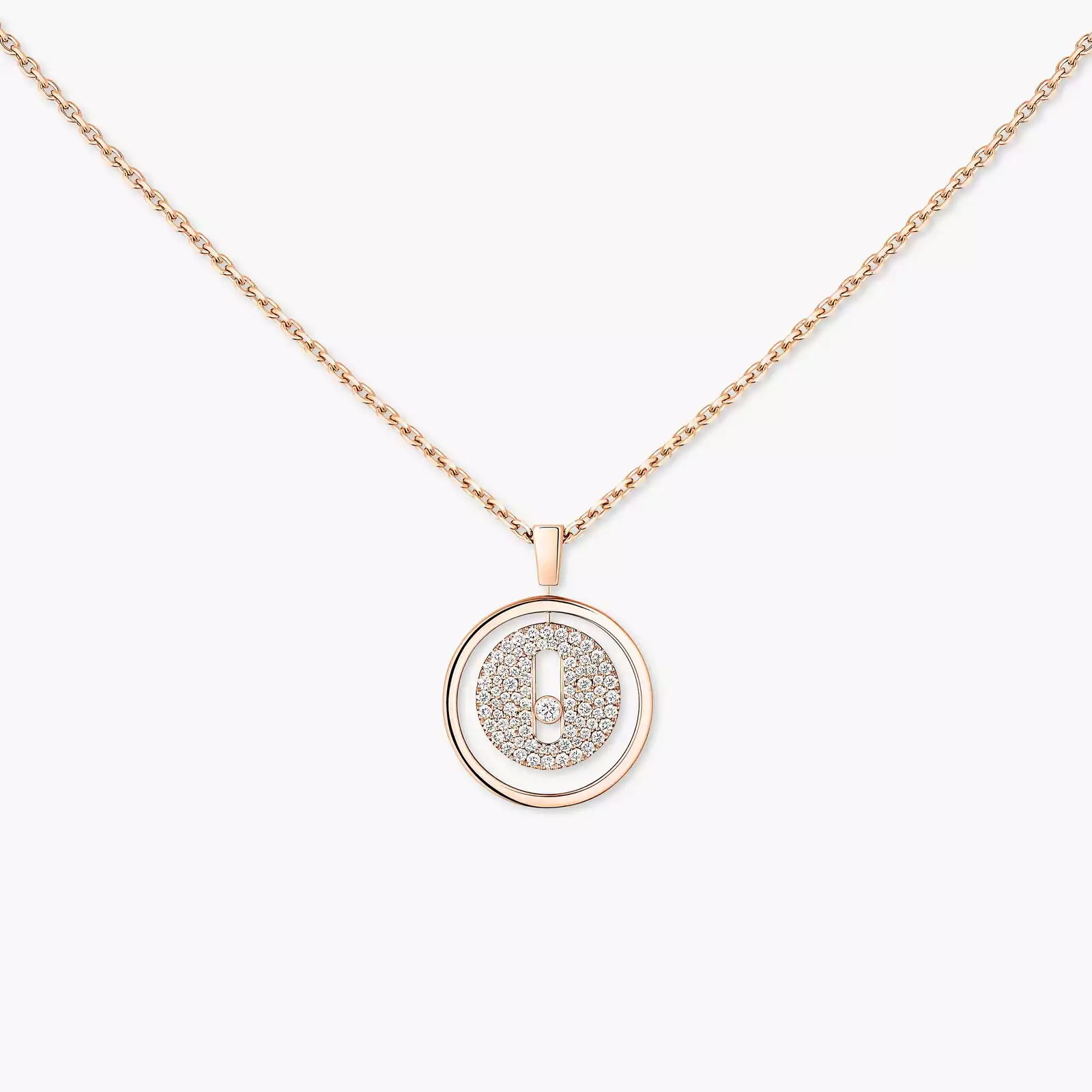 Lucky Move SM Pavé Pink Gold For Her Diamond Necklace 07397-PG
