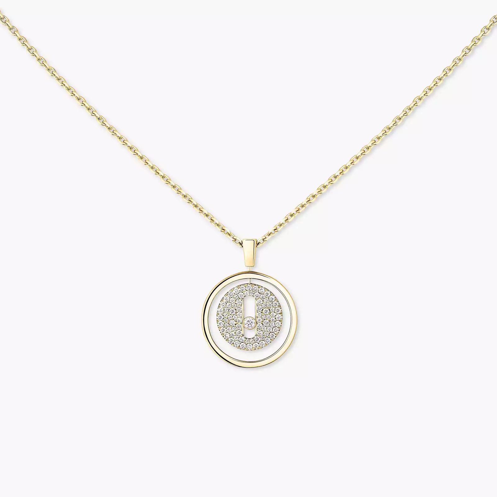 Lucky Move SM Pavé Yellow Gold For Her Diamond Necklace 07397-YG